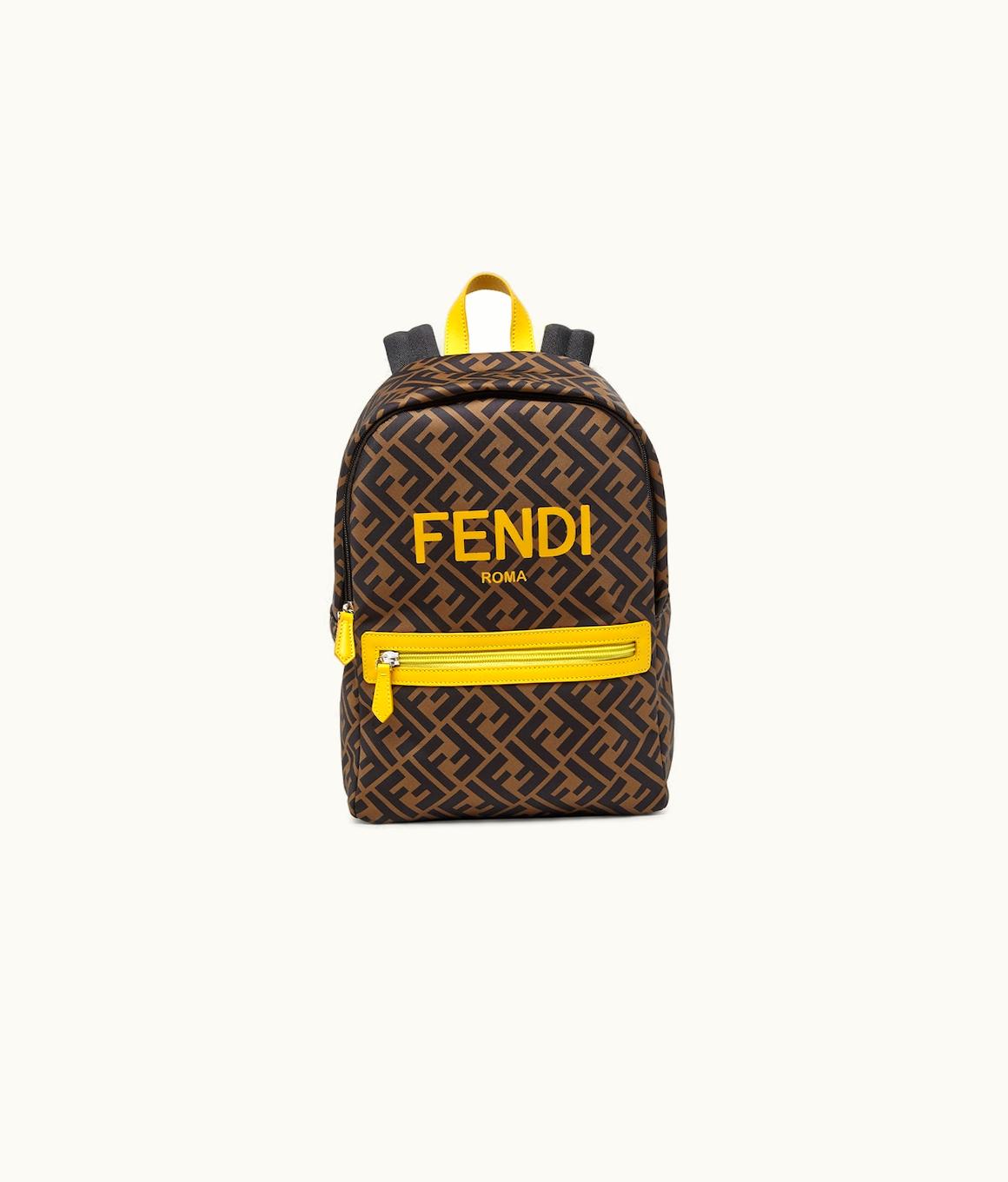 Fendi Junior FF Backpack - FF Nylon Backpack With Fendi Roma Print