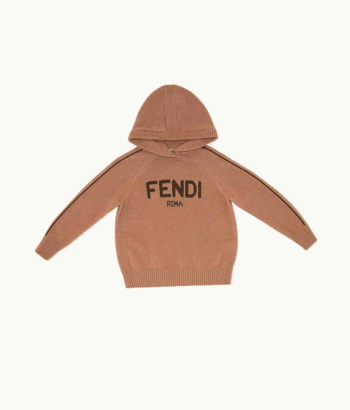 Fendi Fendi Junior Sweater - Pure Cashmere Junior Sweater In Caramel