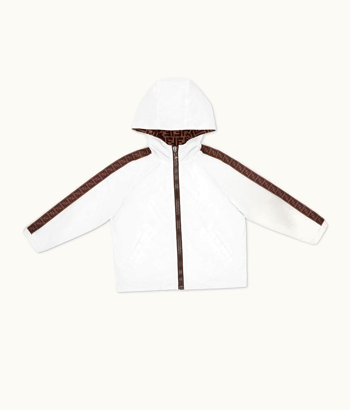 Fendi Fendi Junior Jacket - White Reversible Junior Windbreaker With Logo