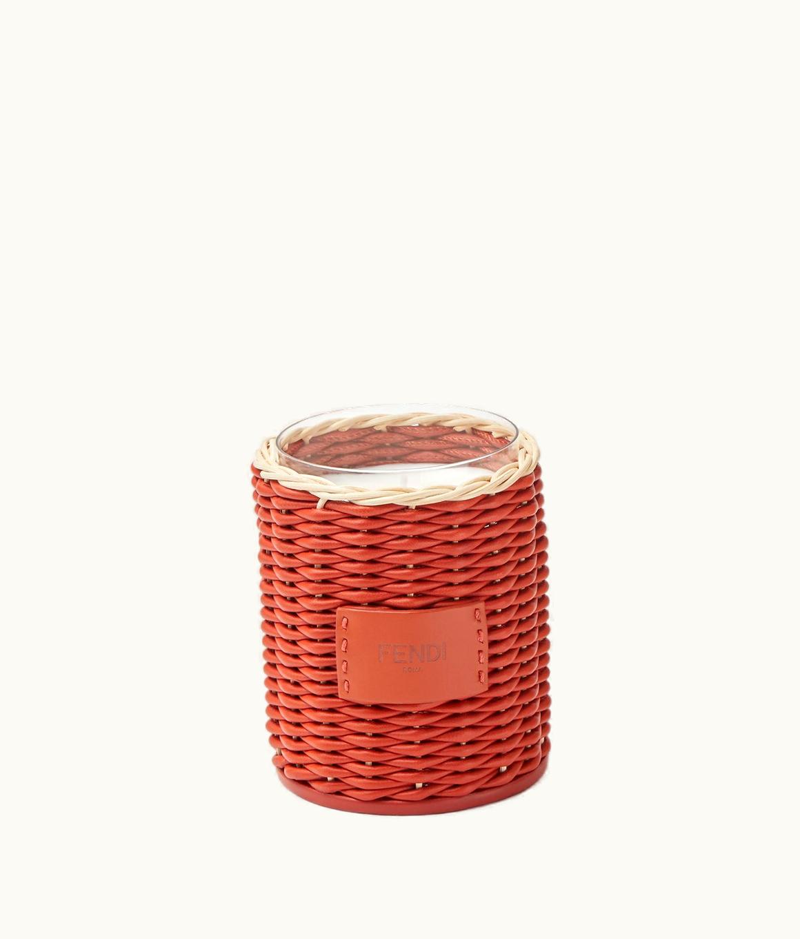 Fendi Large Fendi O’lock Candle - Two-tone Woven Leather Candle