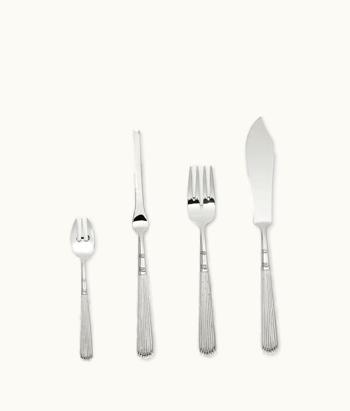 Fendi Fendi Roma Set Of Fish Flatware - Pequin Silver-Colored Eco Brass Flatware