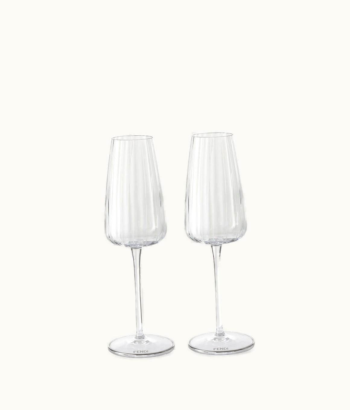 Fendi Set Of Fendi Roma Flute Glasses - Pequin Glasses