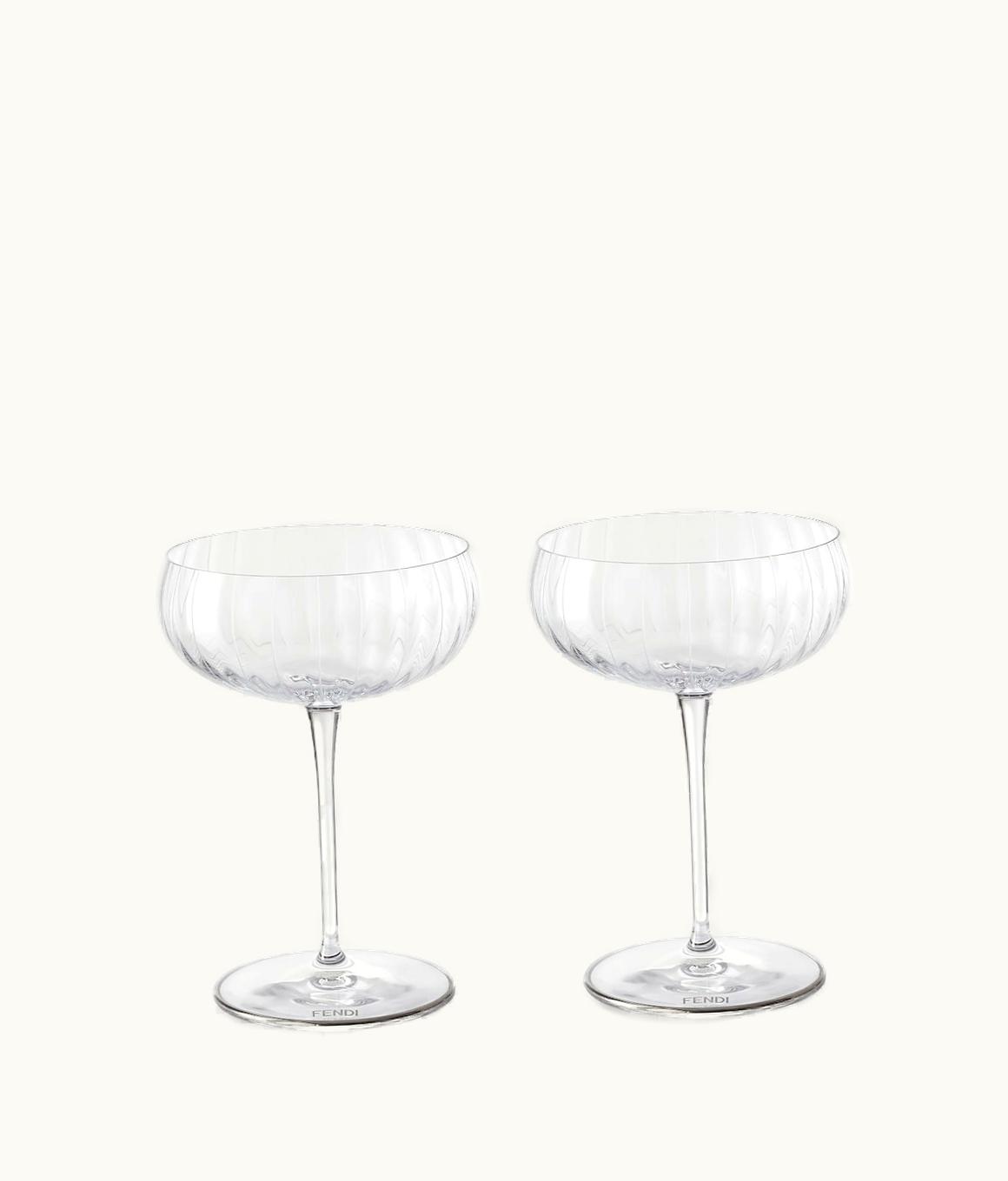 Fendi Fendi Roma Set Of Champagne Glasses - Pequin Glasses
