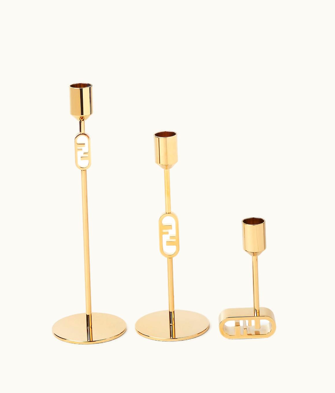 Fendi Fendi O’lock Candle Holder Set - Gold-colored Metal Candle Holder