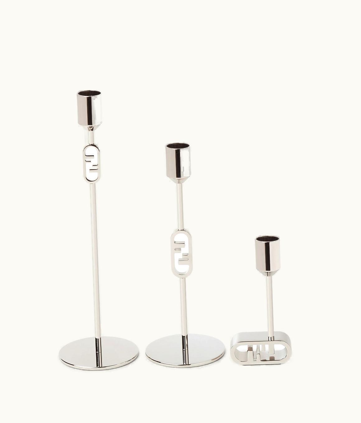 Fendi Fendi O’lock Candle Holder Set - Palladium-colored Metal Candle Holder