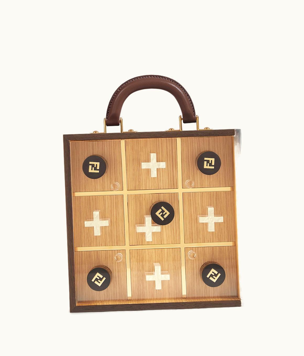 Fendi Roma Tic-Tac-Toe Set - Pequin Wooden Tic-Tac-Toe Box