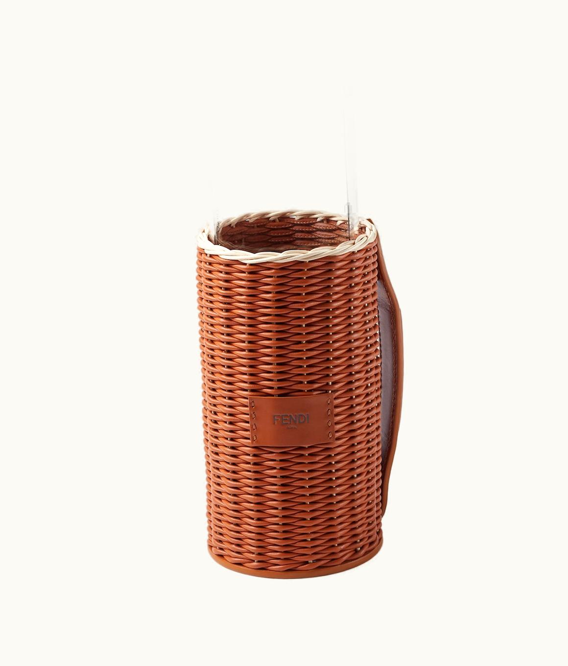 Fendi Fendi Roma Carafe Holder - Two-tone Woven Leather Carafe Holder