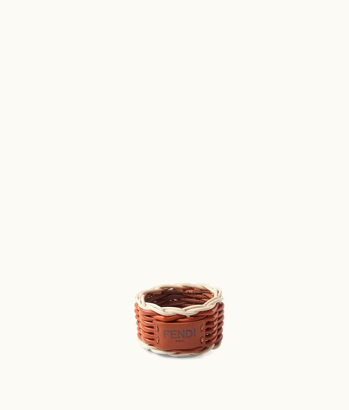 Fendi Roma Napkin Ring - Two-tone Woven Leather Napkin Ring