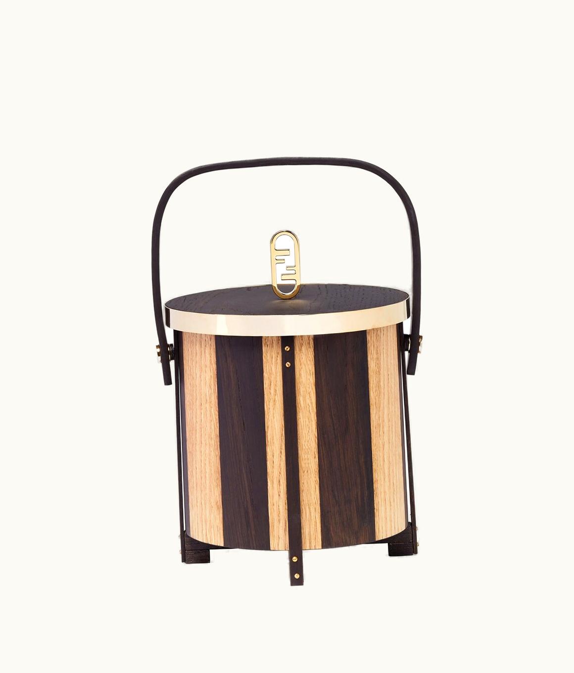 Fendi Fendi O’lock Ice Bucket - Wooden Pequin Bottle Cooler