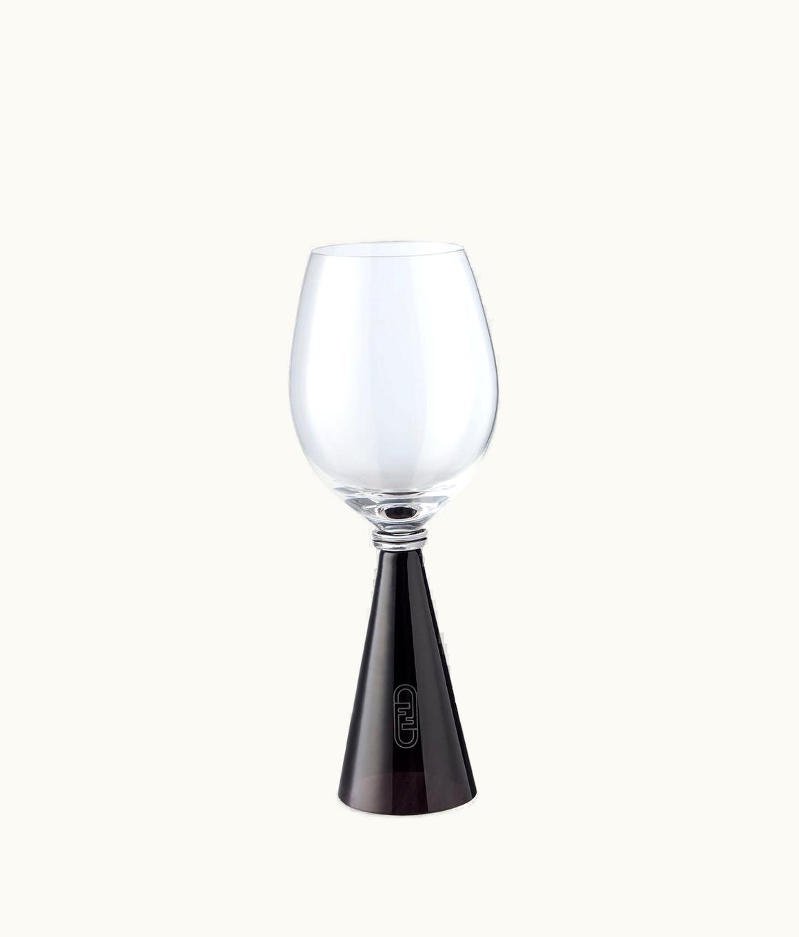 Fendi O’lock Red Wine Glass - Black Crystal Glass