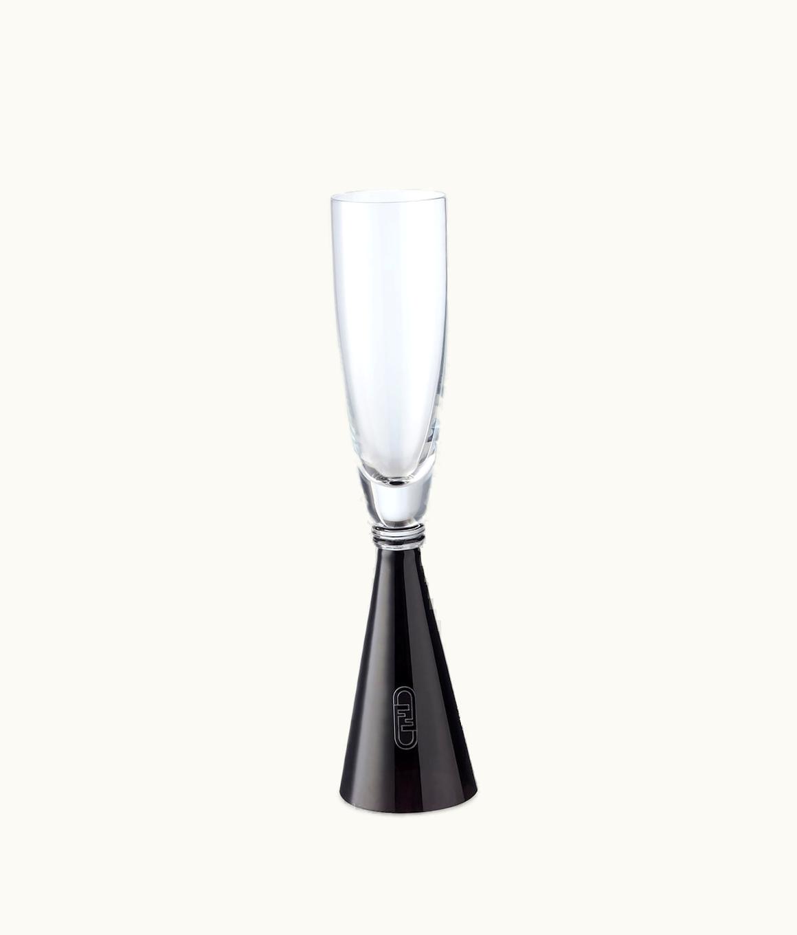 Fendi O’lock Champagne Glass - Black Crystal Glass