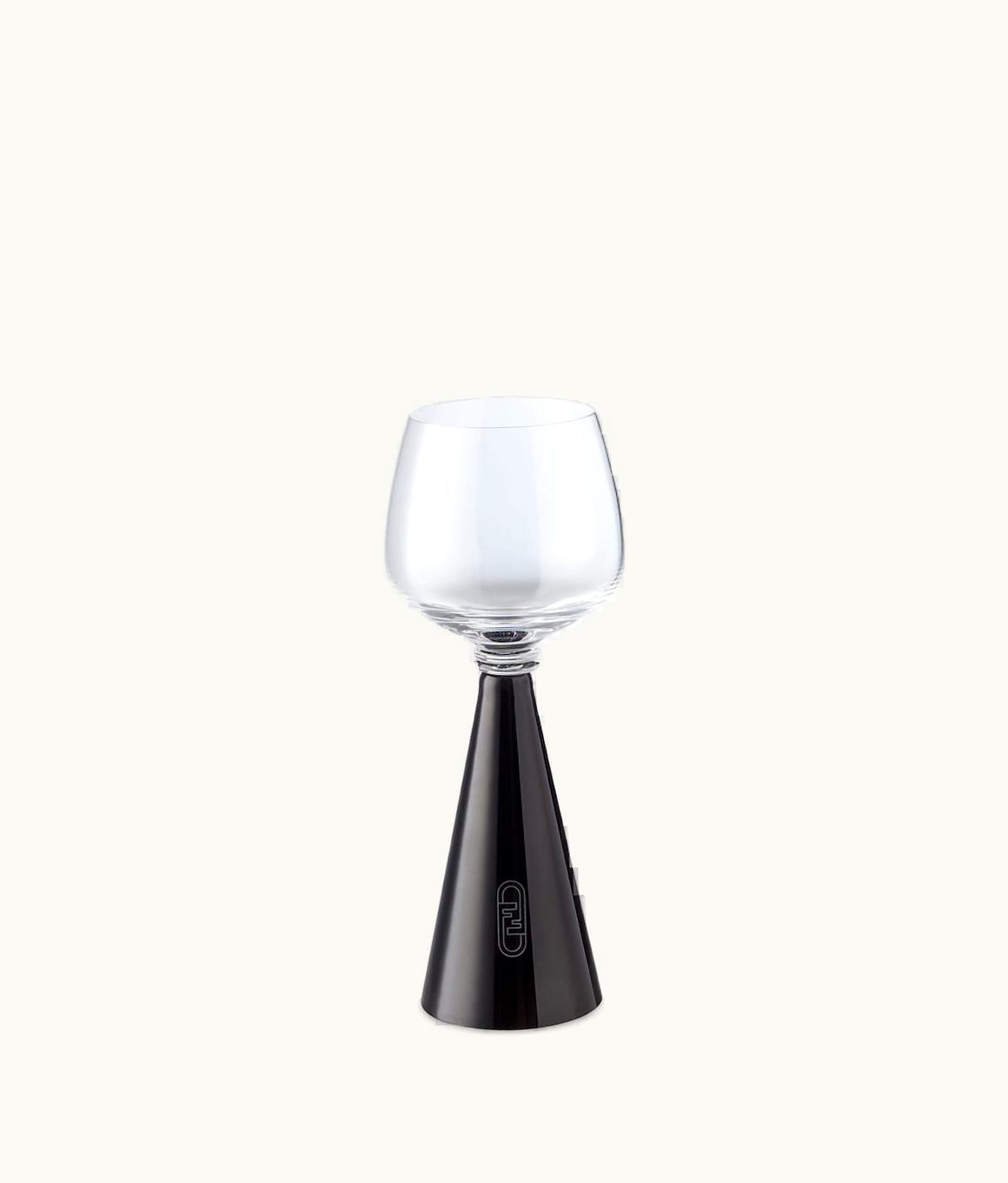 Fendi O’lock White Wine Glass - Black Crystal Glass