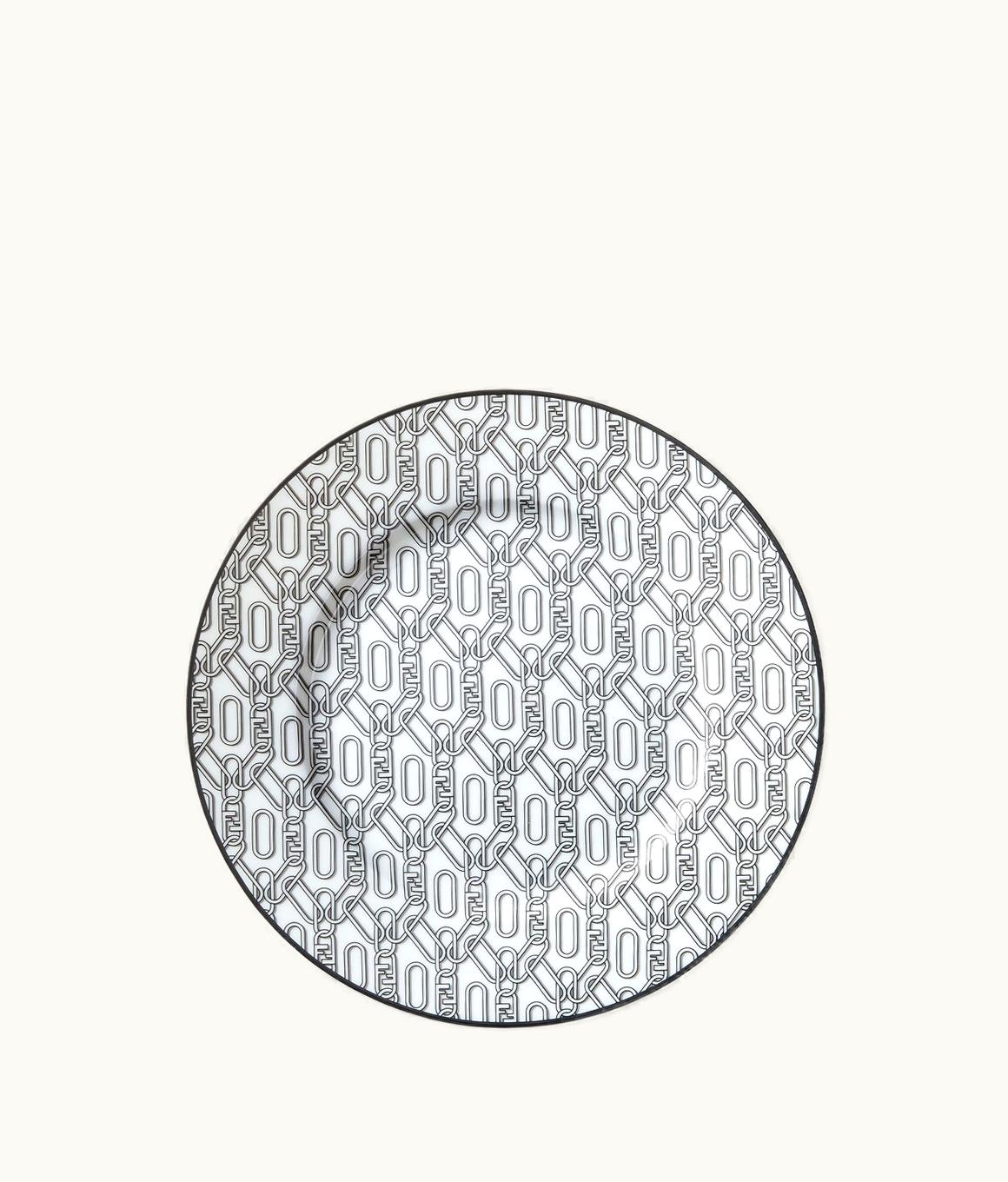 Set Of Two Fendi O’lock Plates - White Porcelain Side Plates