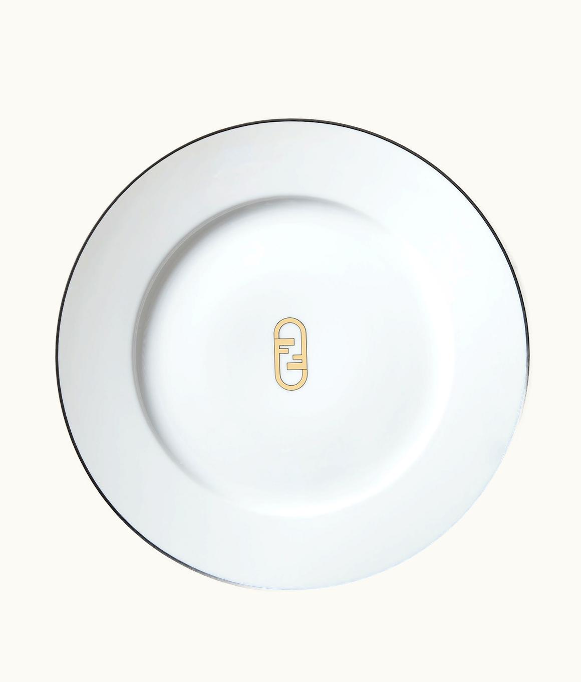 Set Of Two Fendi O’lock Charger Plates - White Porcelain Charger Plates