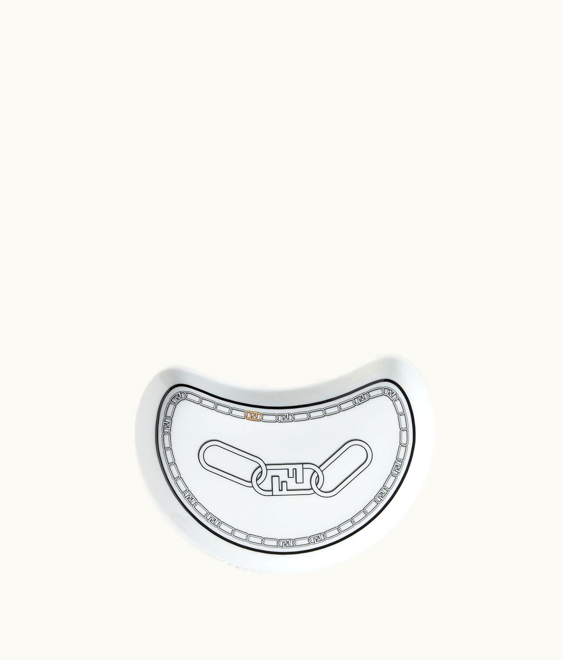 Fendi Fendi O’lock Crescent Plate - White Porcelain Appetizer Plate