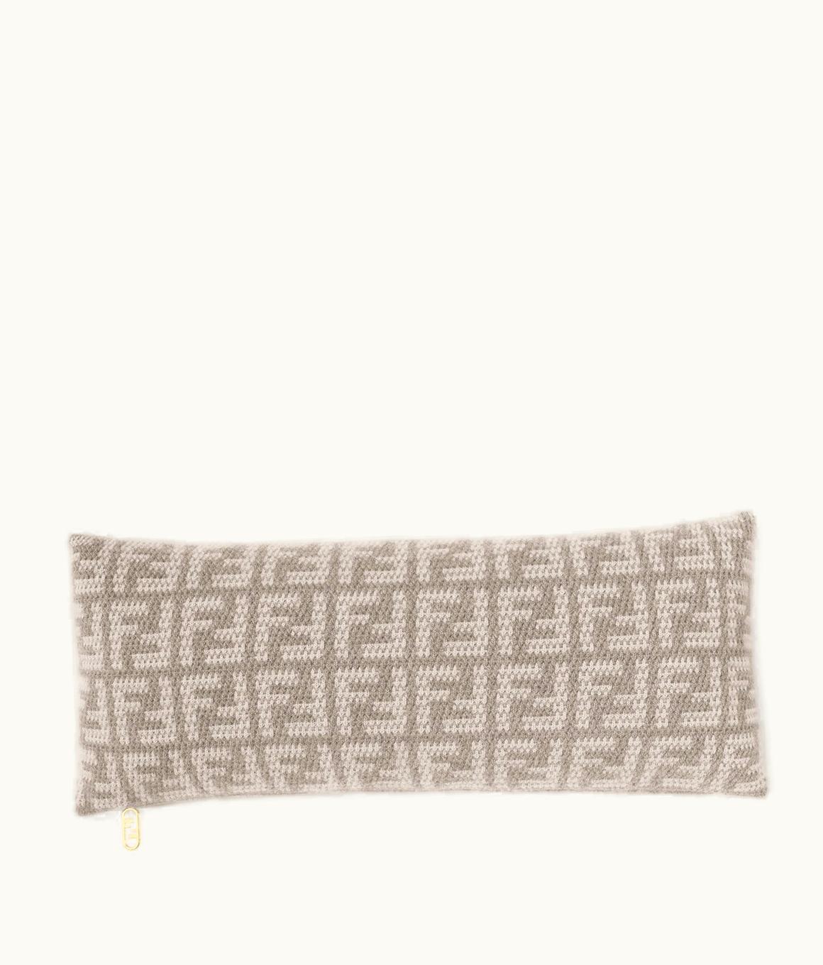Fendi FF Rectangular Cushion - Dove Gray Cashmere Cushion