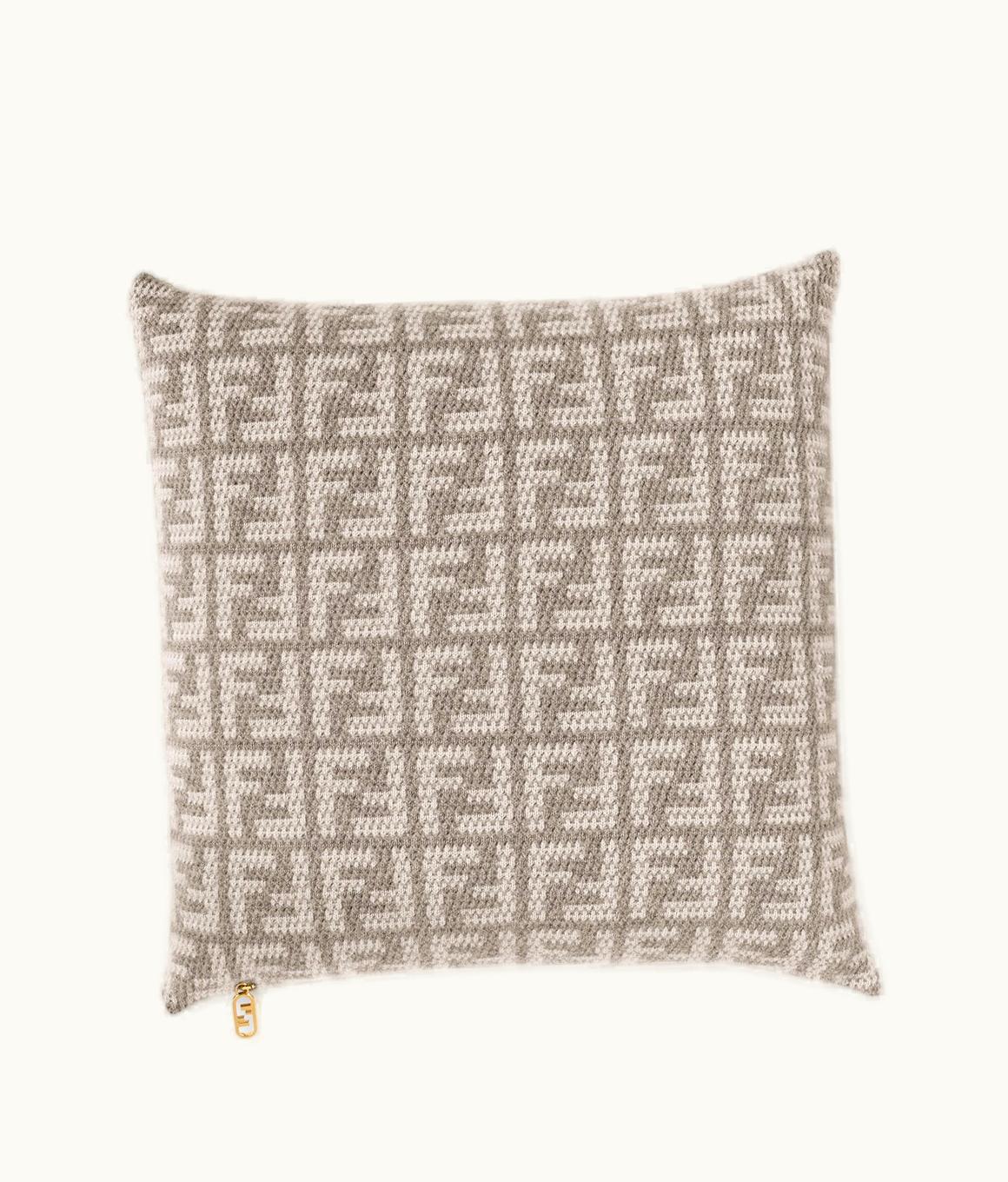 Fendi FF Cushion - Dove Gray Cashmere Cushion