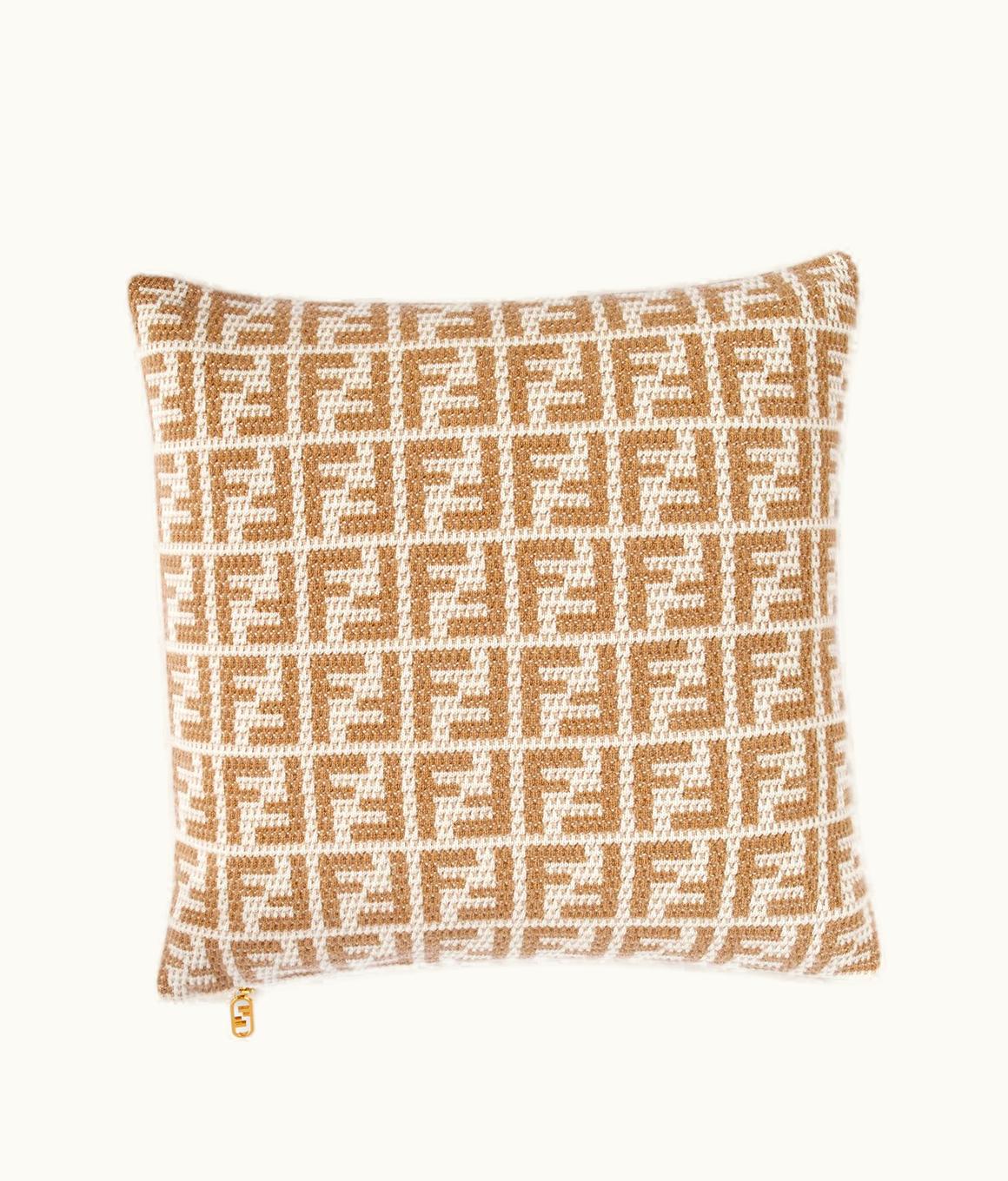 Fendi Fendi FF Cushion - Beige Cashmere Cushion