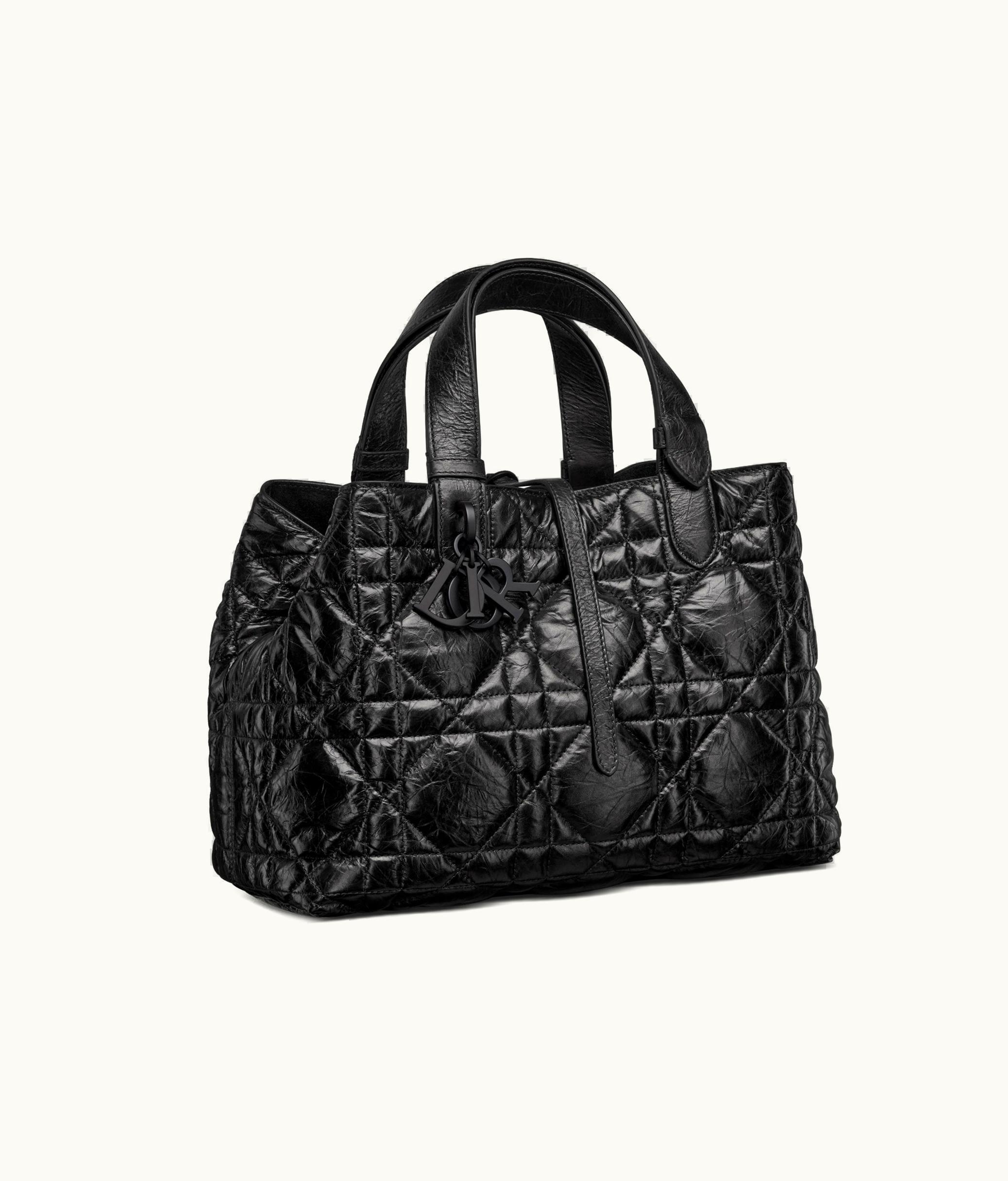 Dior Medium Dior Toujours Bag - Black Macrocannage Crinkled Calfskin