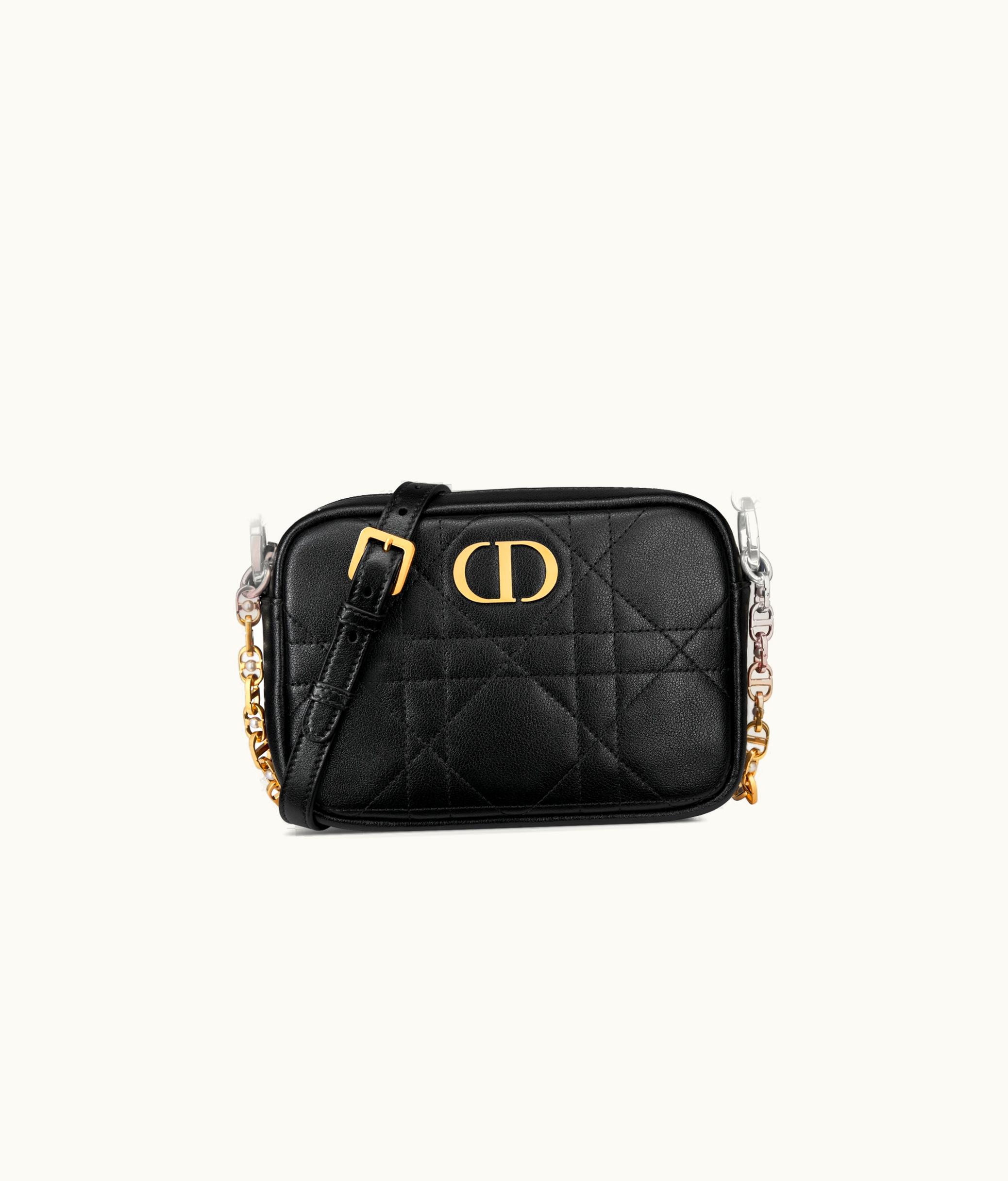 Dior Small Dior Caro Top Handle Camera Bag - Black Macrocannage Calfskin