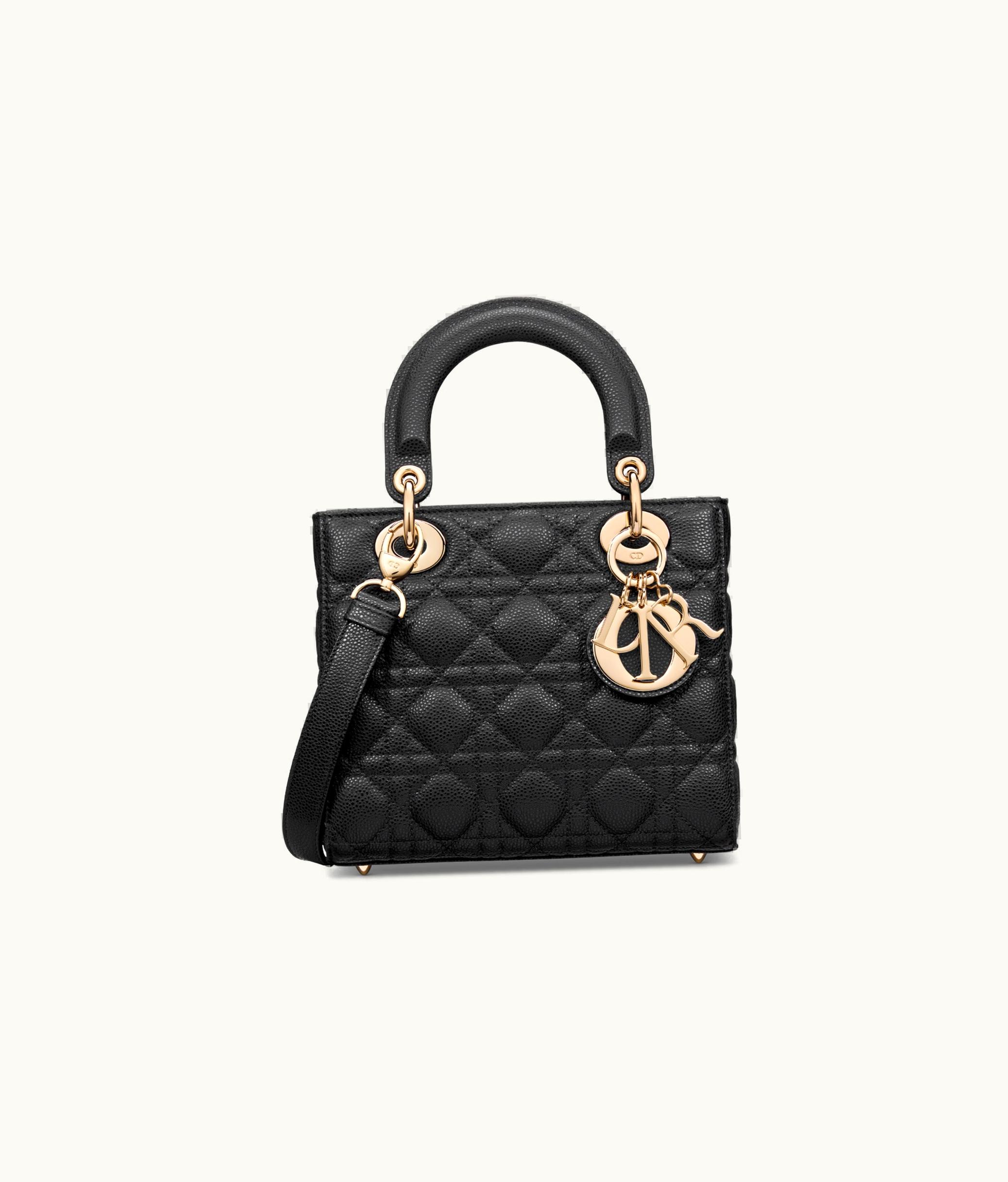 Dior Small Lady Dior Bag - Black Grained Cannage Calfskin