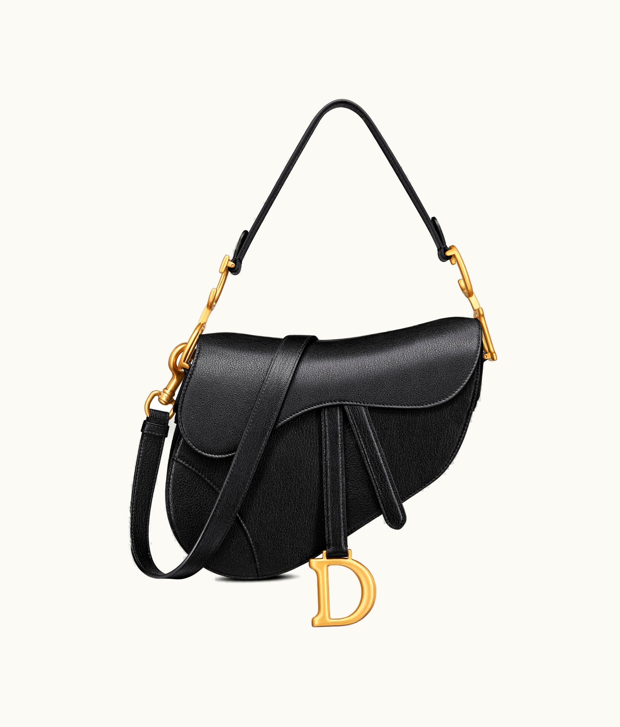 Dior Dior Saddle Bag With Strap - Black Goatskin