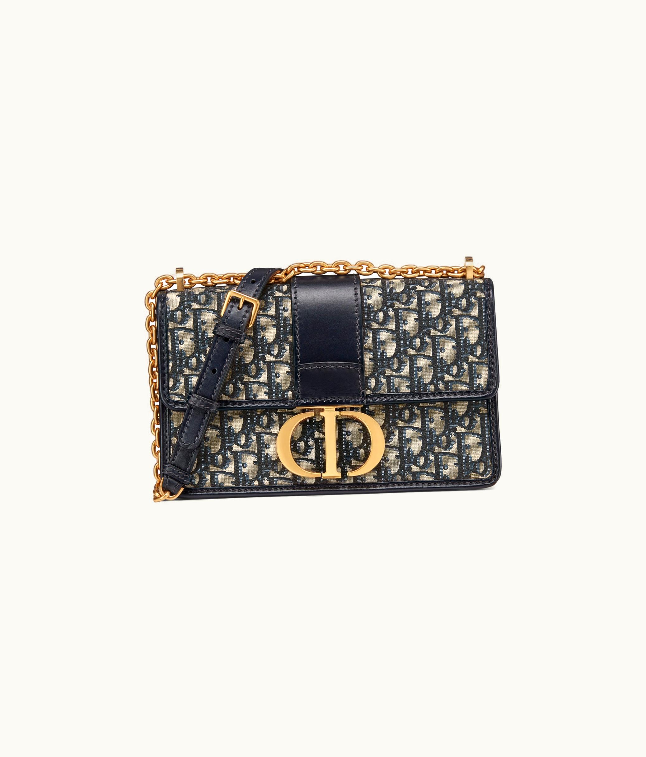 Dior 30 Montaigne Chain Bag - Blue Dior Oblique Jacquard