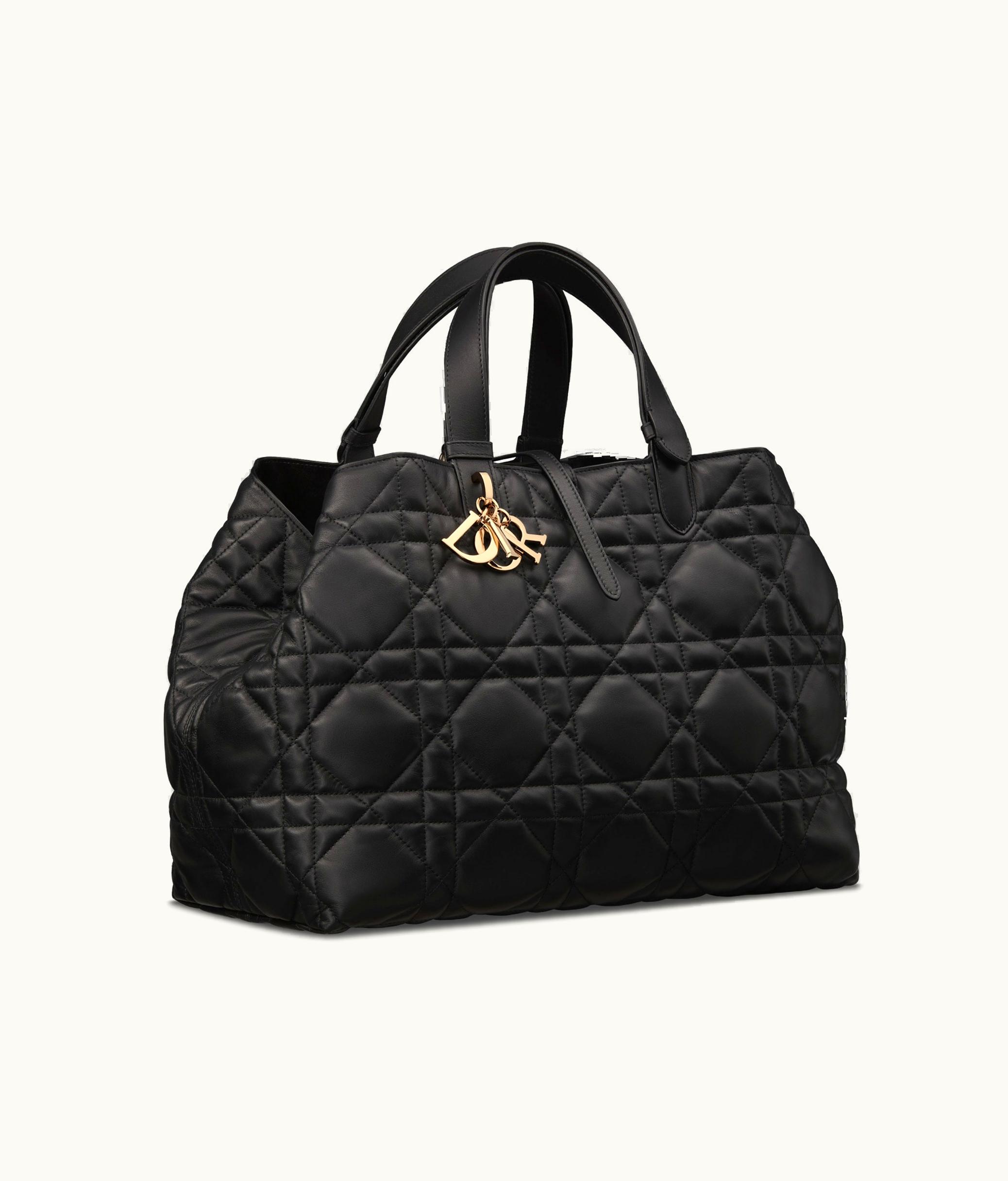 Dior Large Dior Toujours Bag - Black Macrocannage Calfskin