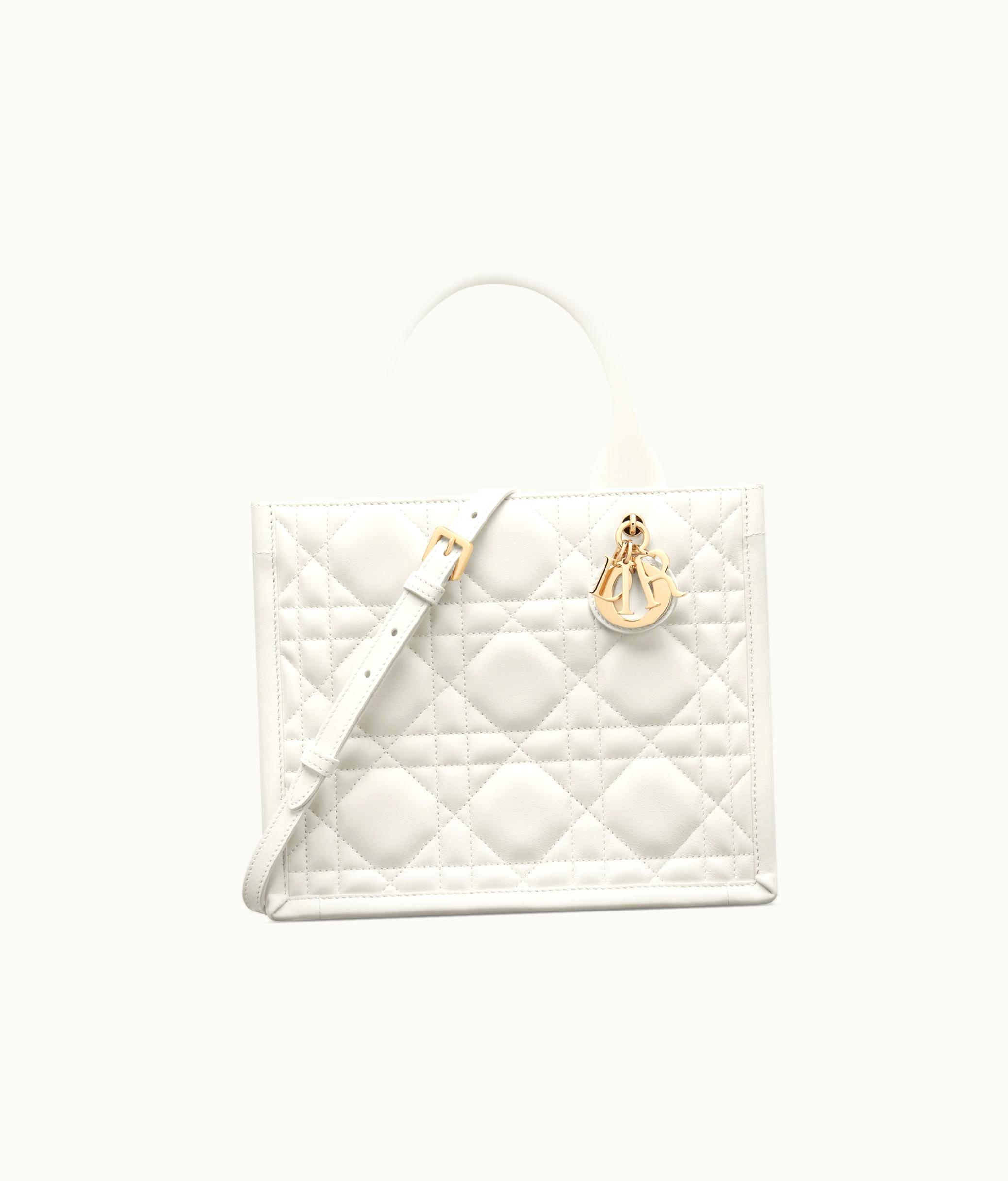 Dior Small Dior Book Tote - Latte Macrocannage Calfskin (26.5 X 21 X 14 CM)