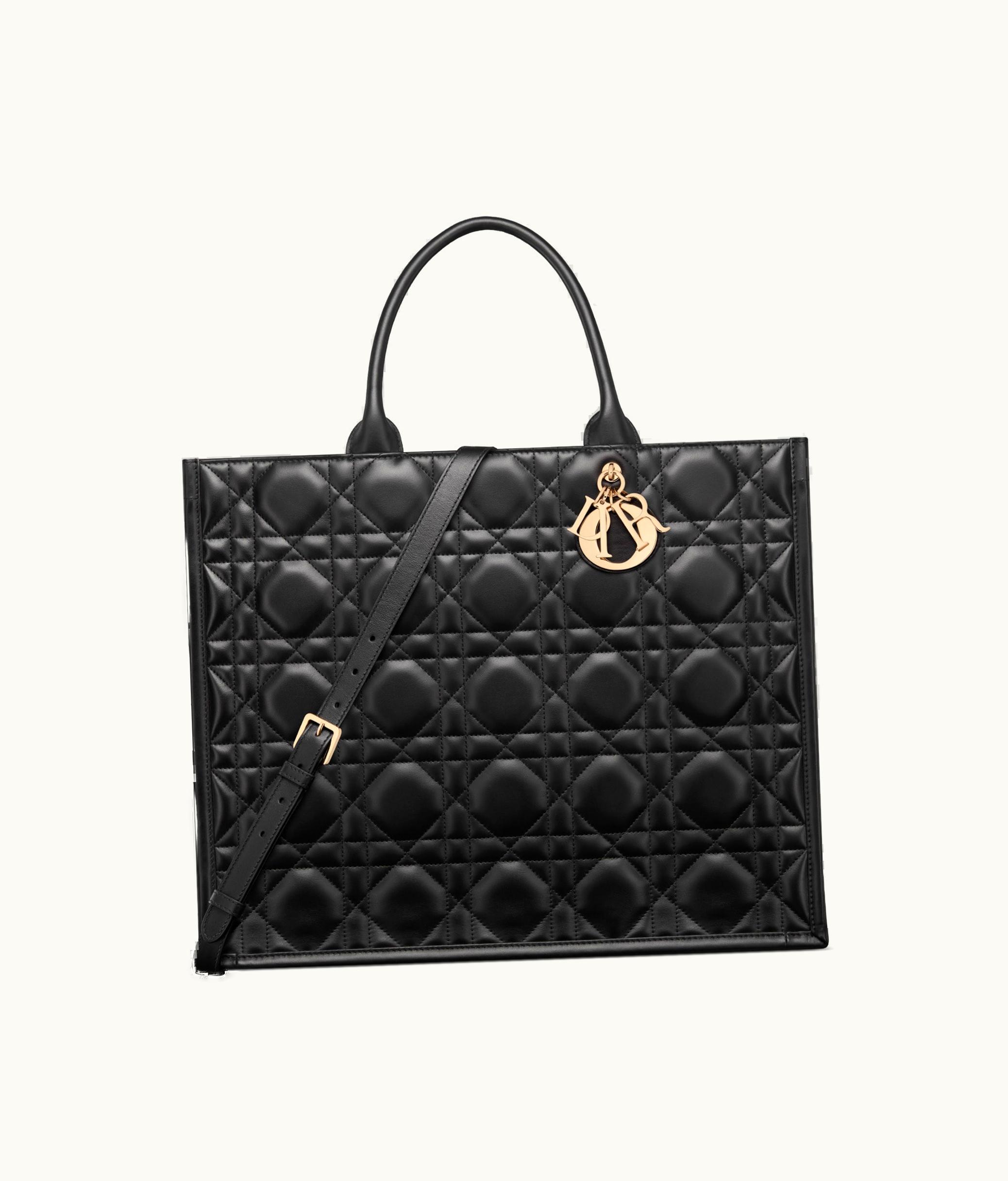 Dior Large Dior Book Tote - Black Macrocannage Calfskin (41.5 X 32 X 18 CM)