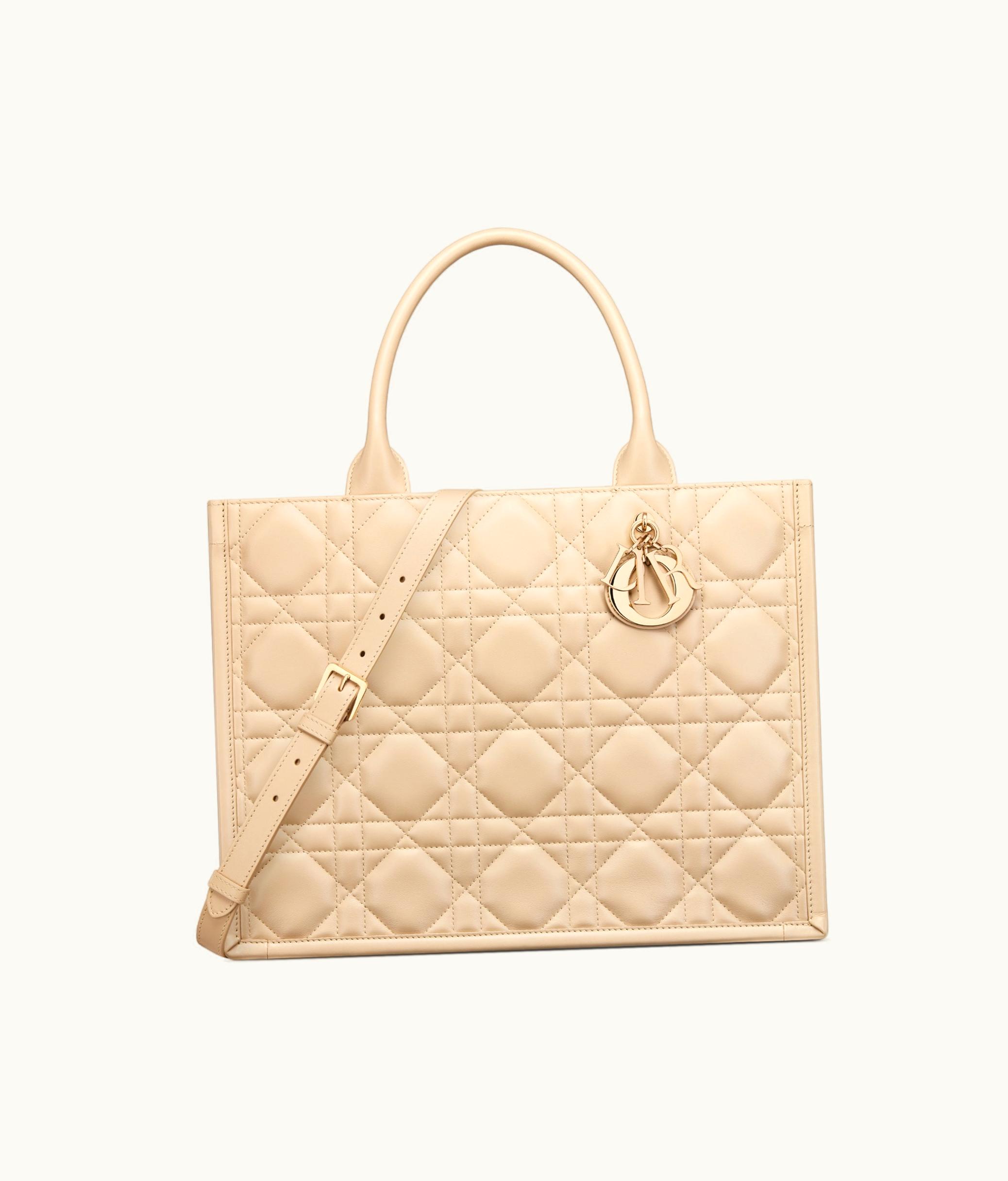 Dior Medium Dior Book Tote - Powder Beige Macrocannage Calfskin (36.5 X 28 X 17.5 CM)