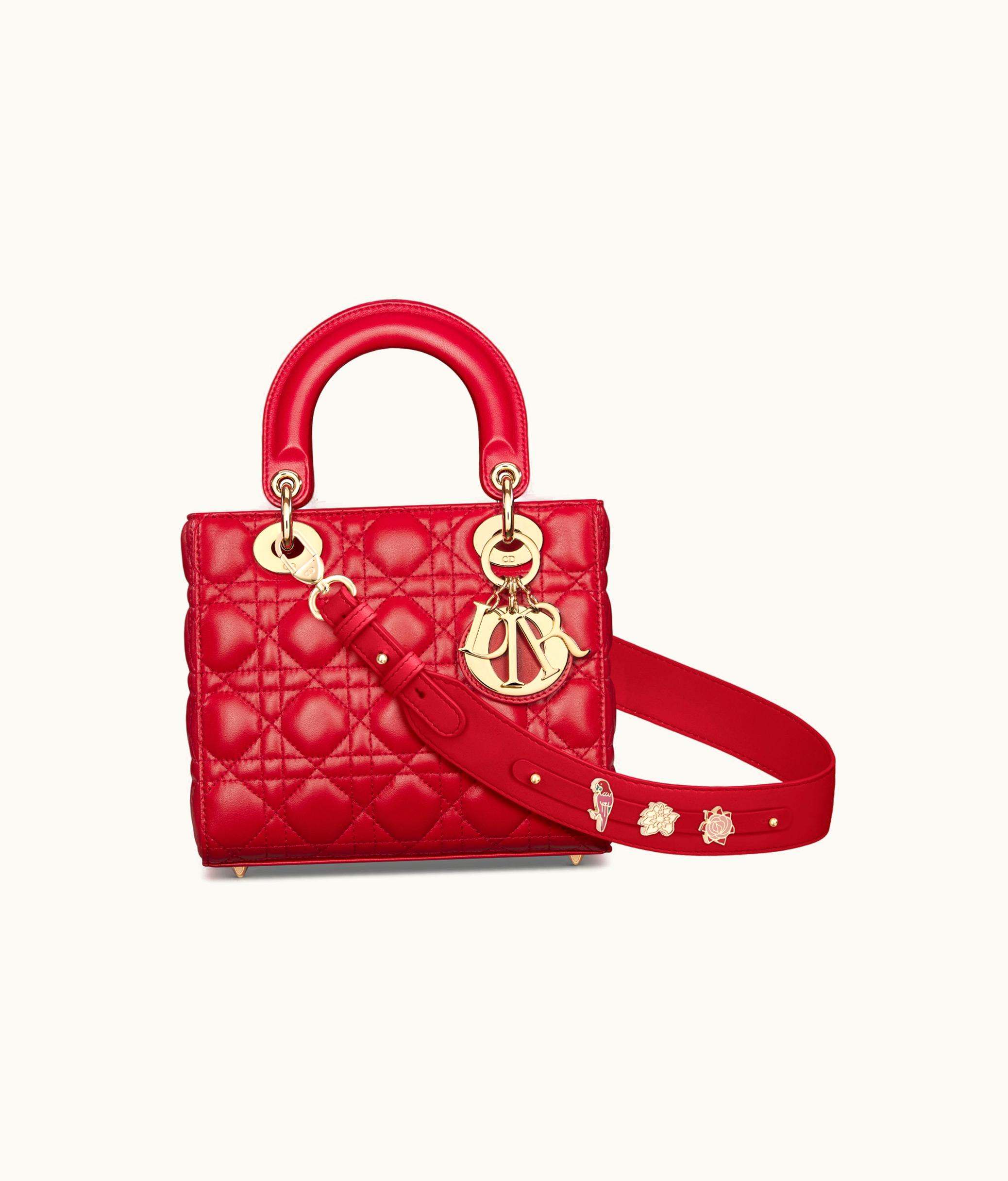 Dior Small Lady Dior My ABCDior Bag - Amaryllis Red Cannage Lambskin