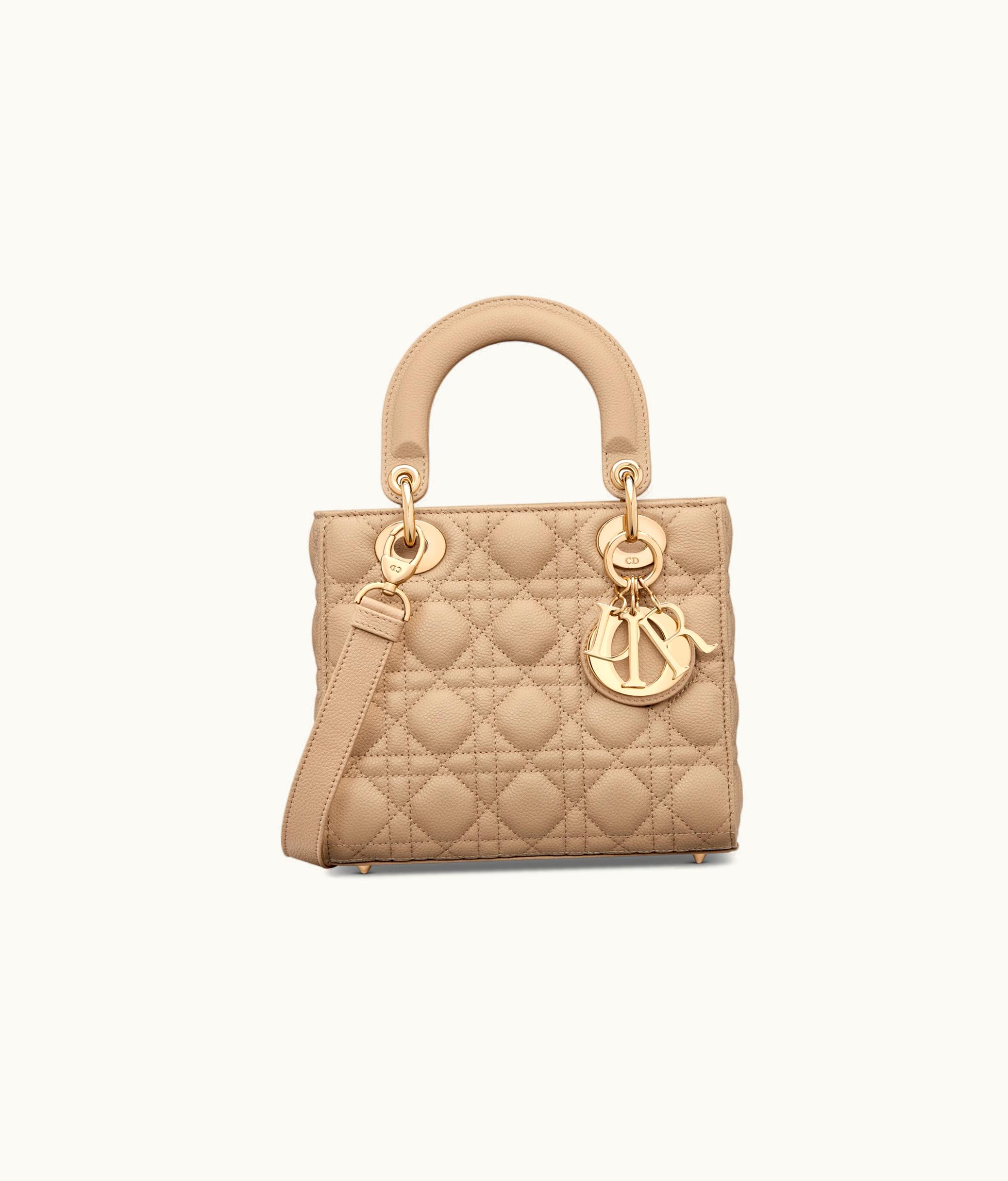 Dior Small Lady Dior Bag - Biscuit Grained Cannage Calfskin