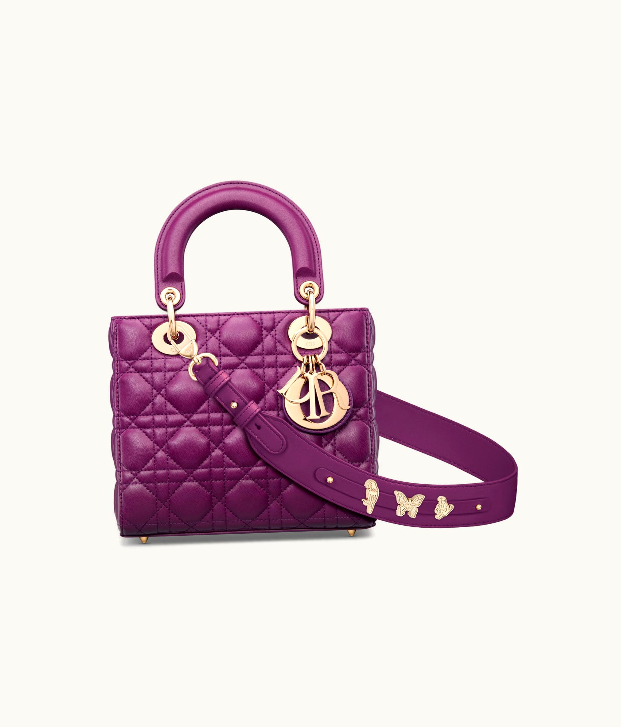 Dior Small Lady Dior My ABCDior Bag - Mulberry Cannage Lambskin