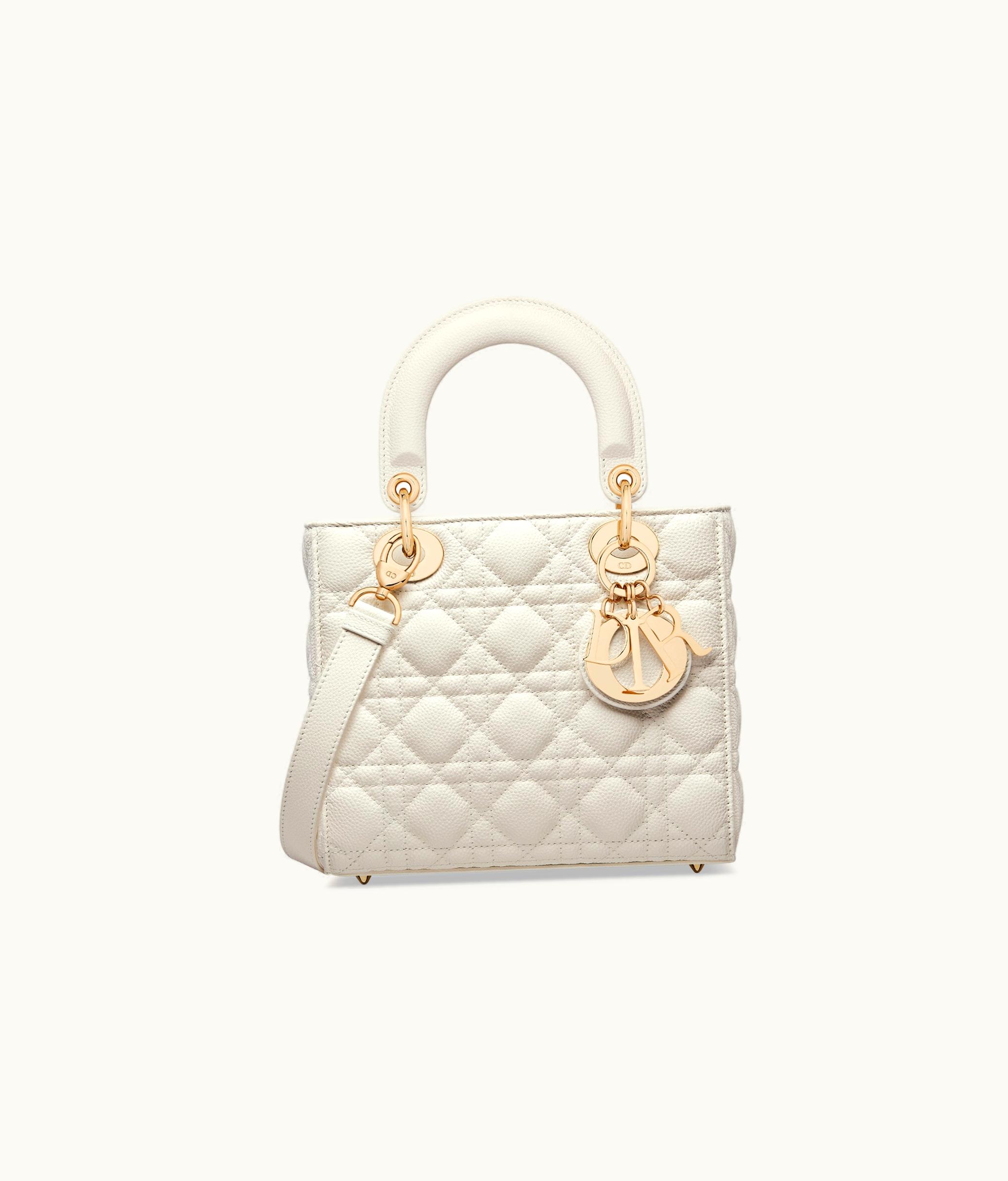 Dior Small Lady Dior Bag - Latte Grained Cannage Calfskin