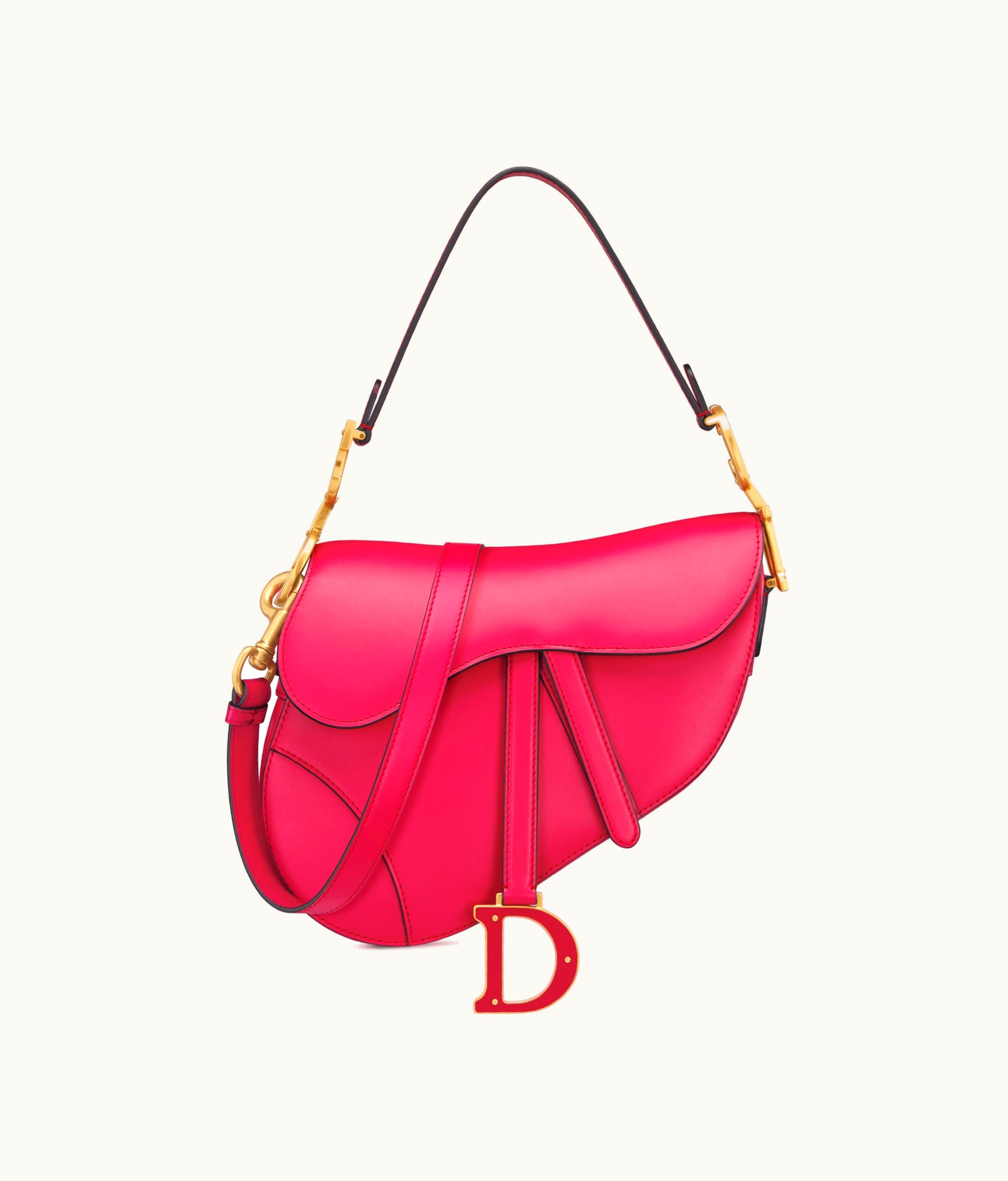 Dior Dior Saddle Bag With Strap - Passion Pink Smooth Calfskin