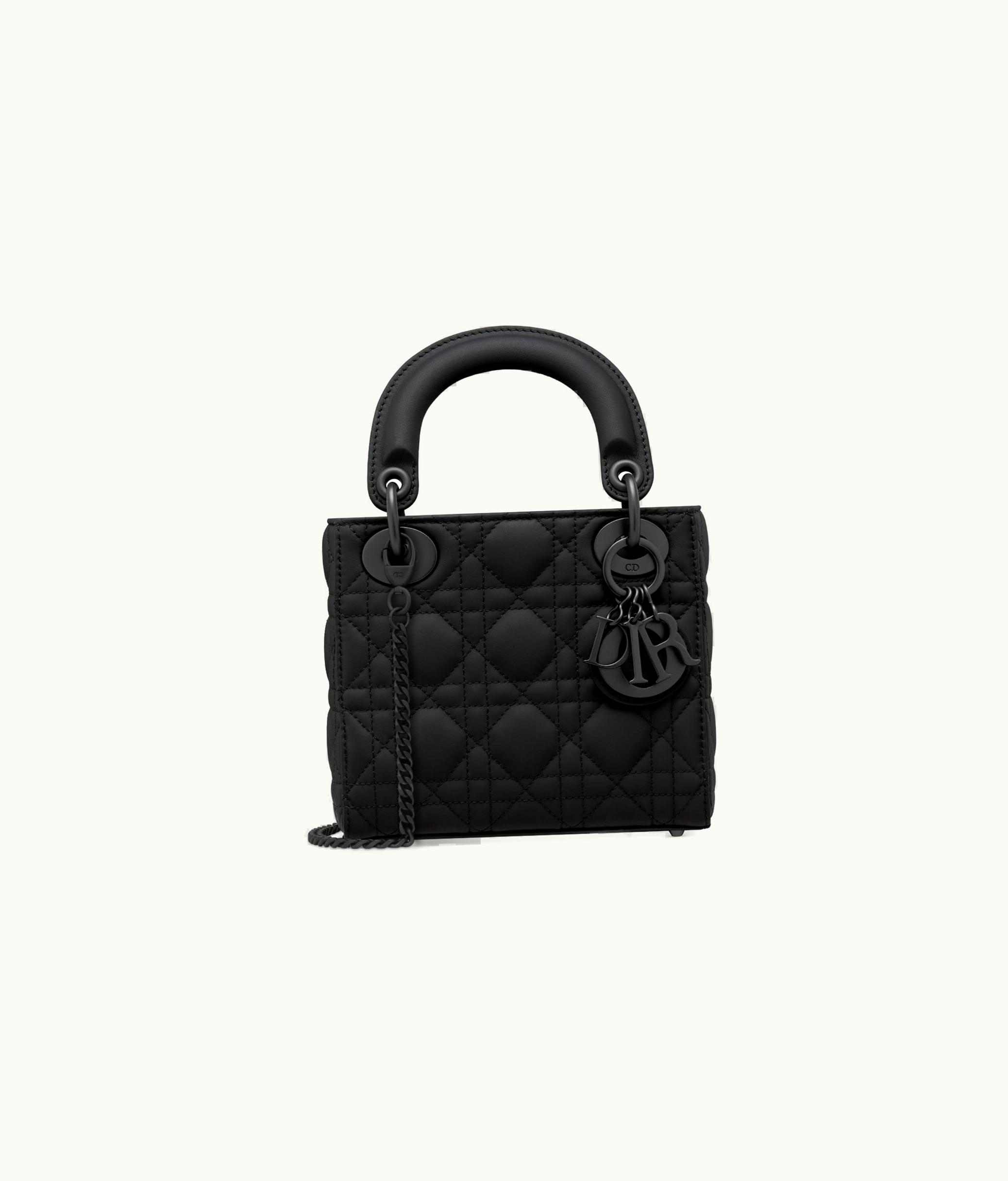 Dior Mini Lady Dior Bag - Black Ultramatte Cannage Calfskin