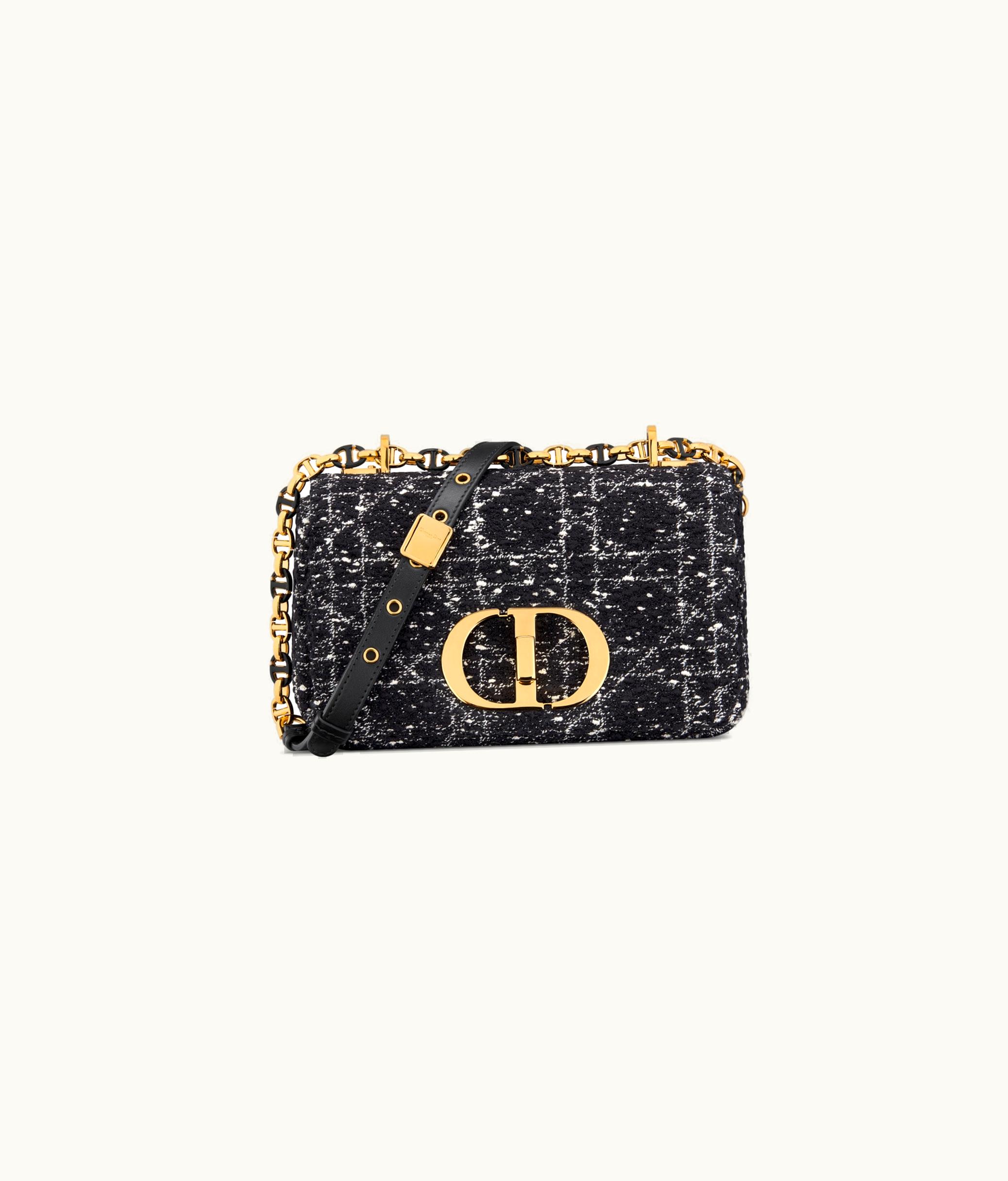 Dior Small Dior Caro Bag - Black Cannage Tweed