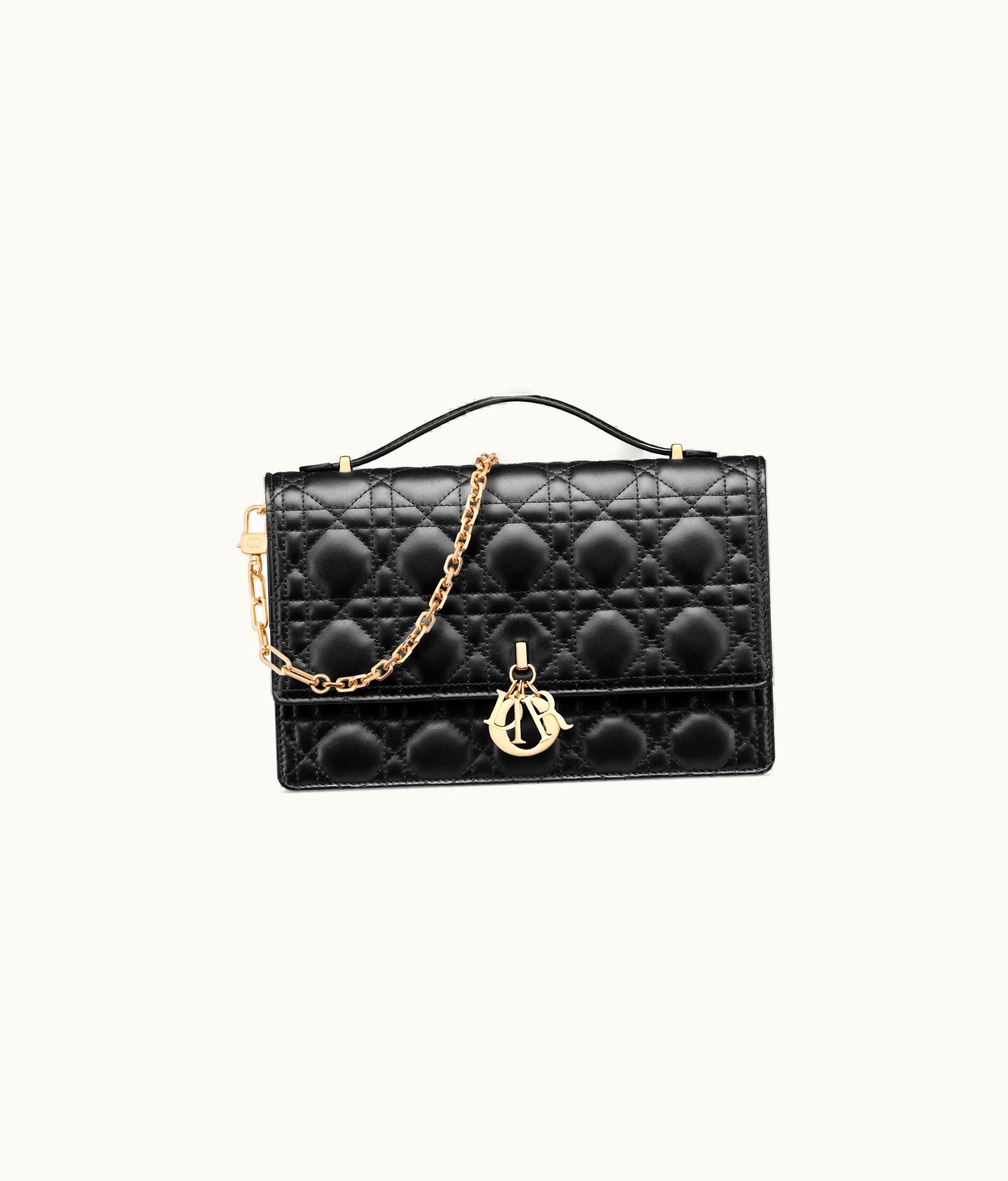 Dior Miss Dior Top Handle Bag - Black Cannage Lambskin