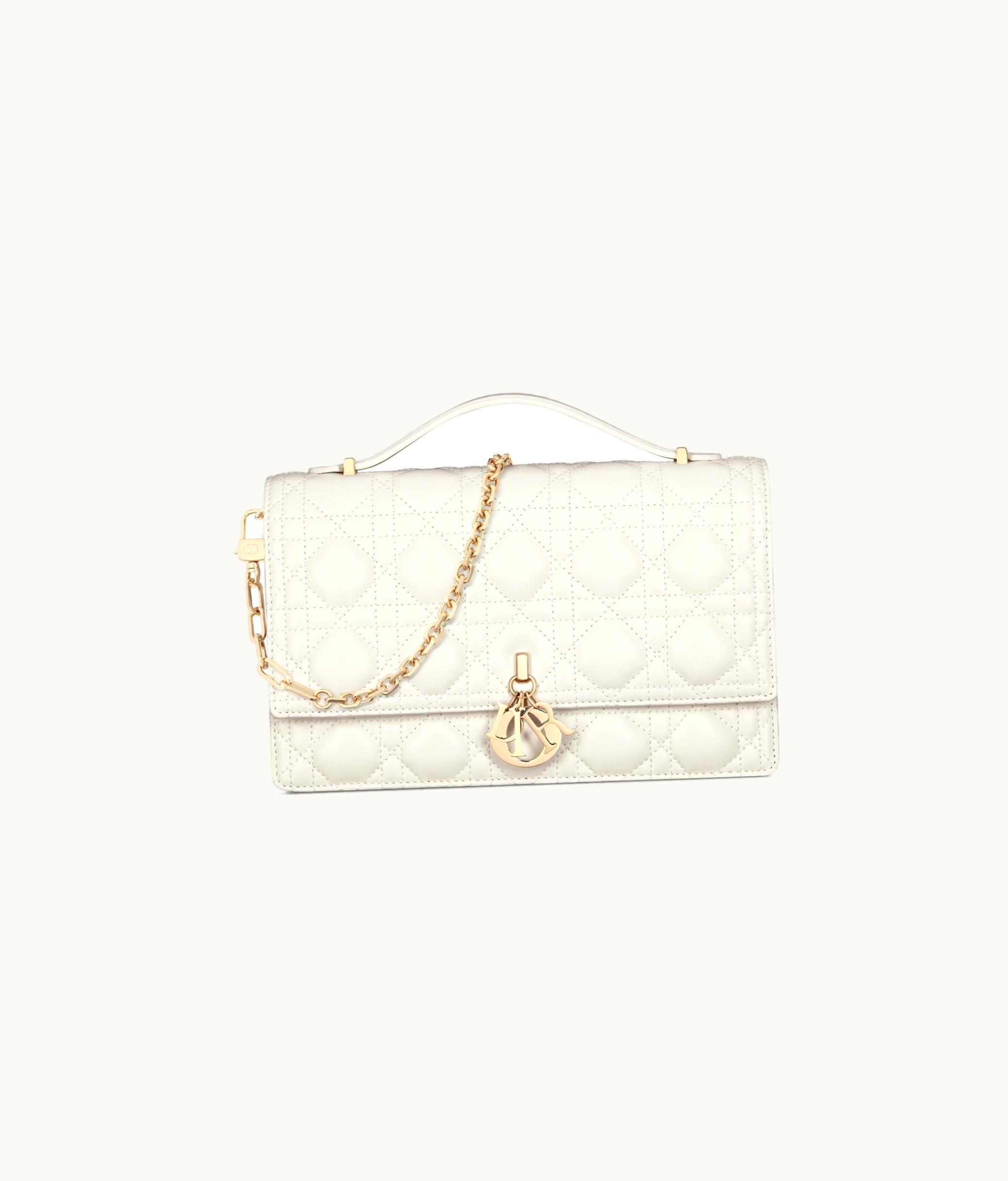 Dior Miss Dior Top Handle Bag - Latte Cannage Lambskin