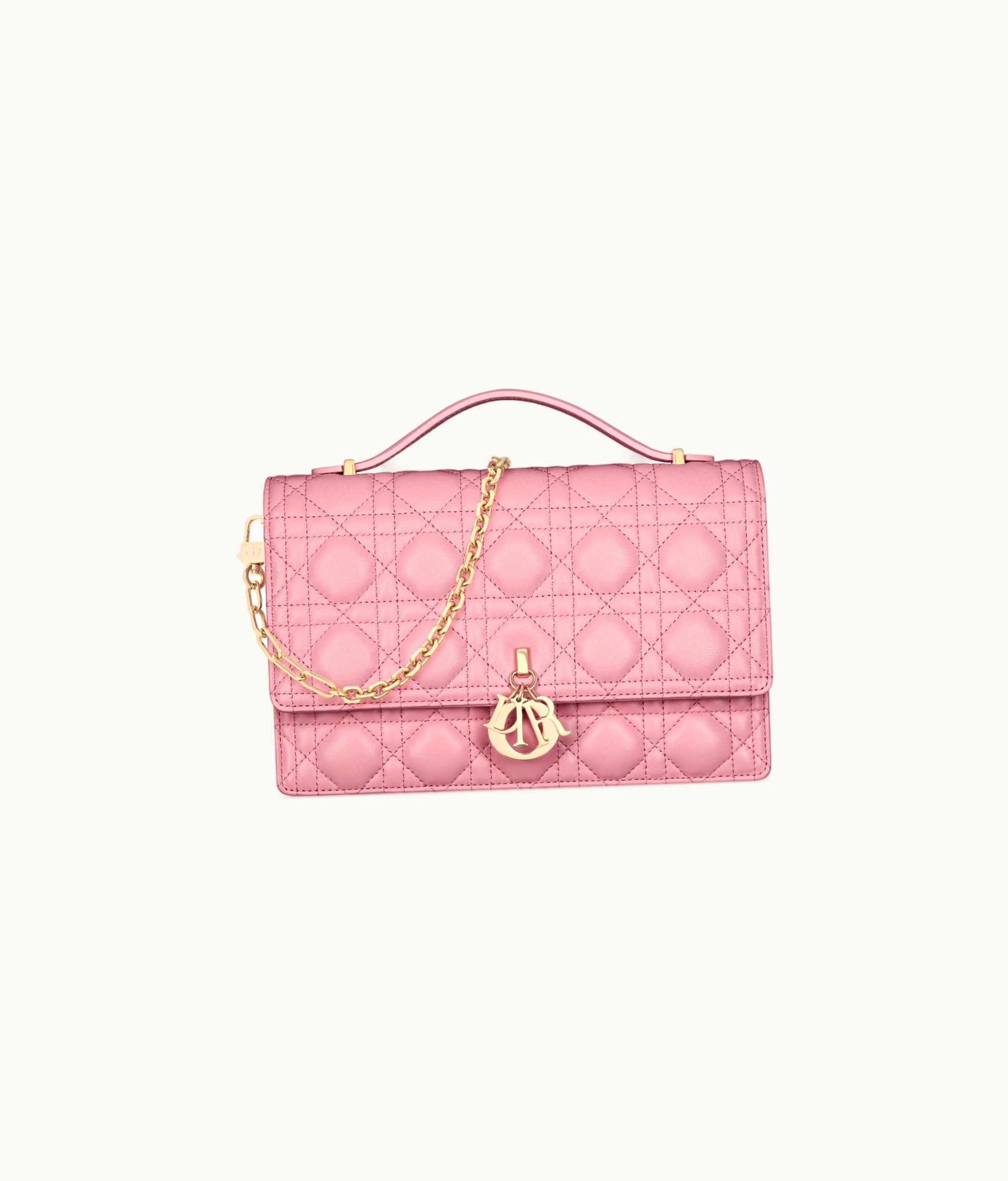 Dior Miss Dior Top Handle Bag - Melocoton Pink Cannage Lambskin