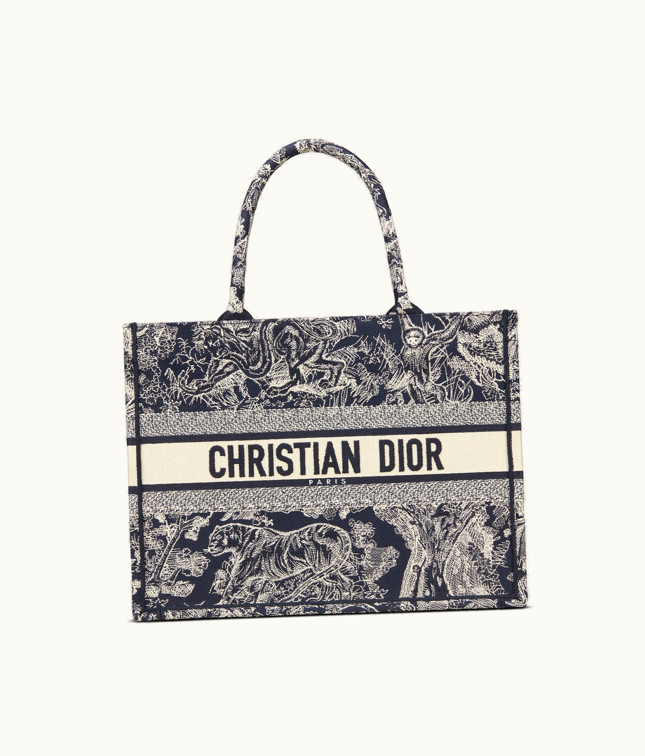 Dior Medium Dior Book Tote - Blue And Ecru Toile De Jouy Reverse Embroidery (36 X 27.5 X 16.5 CM)