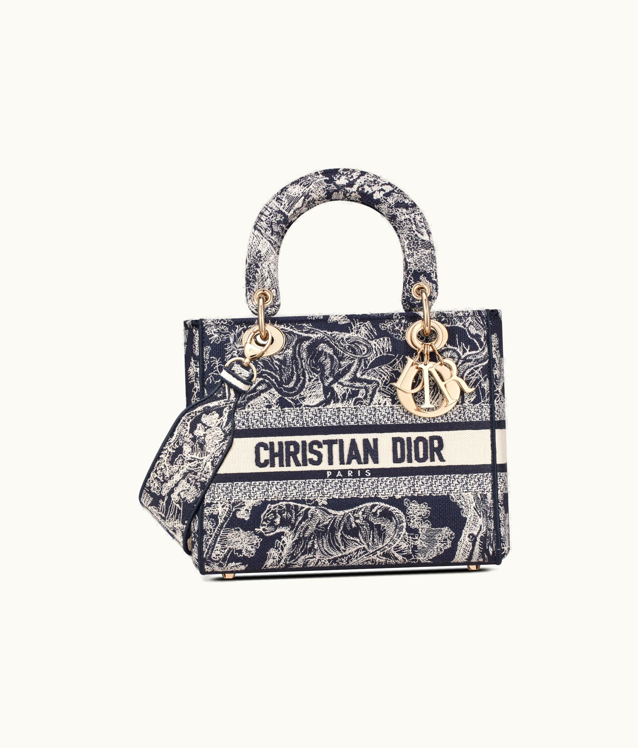 Dior Dior Medium Lady D-Lite Bag - Blue Toile De Jouy Reverse Embroidery
