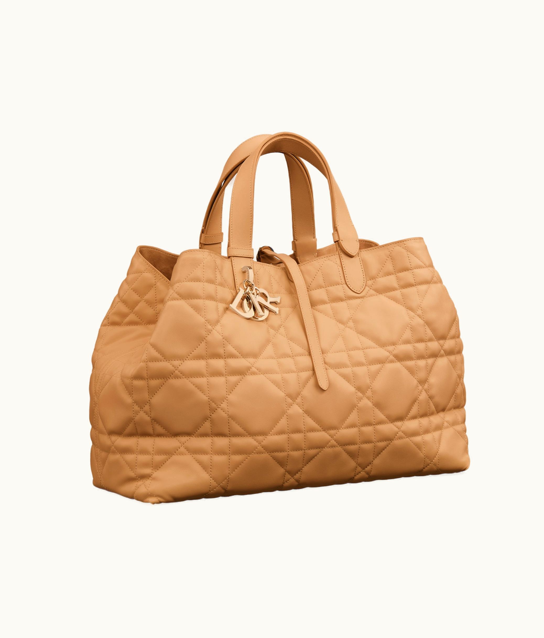 Dior Large Dior Toujours Bag - Medium Tan Macrocannage Calfskin