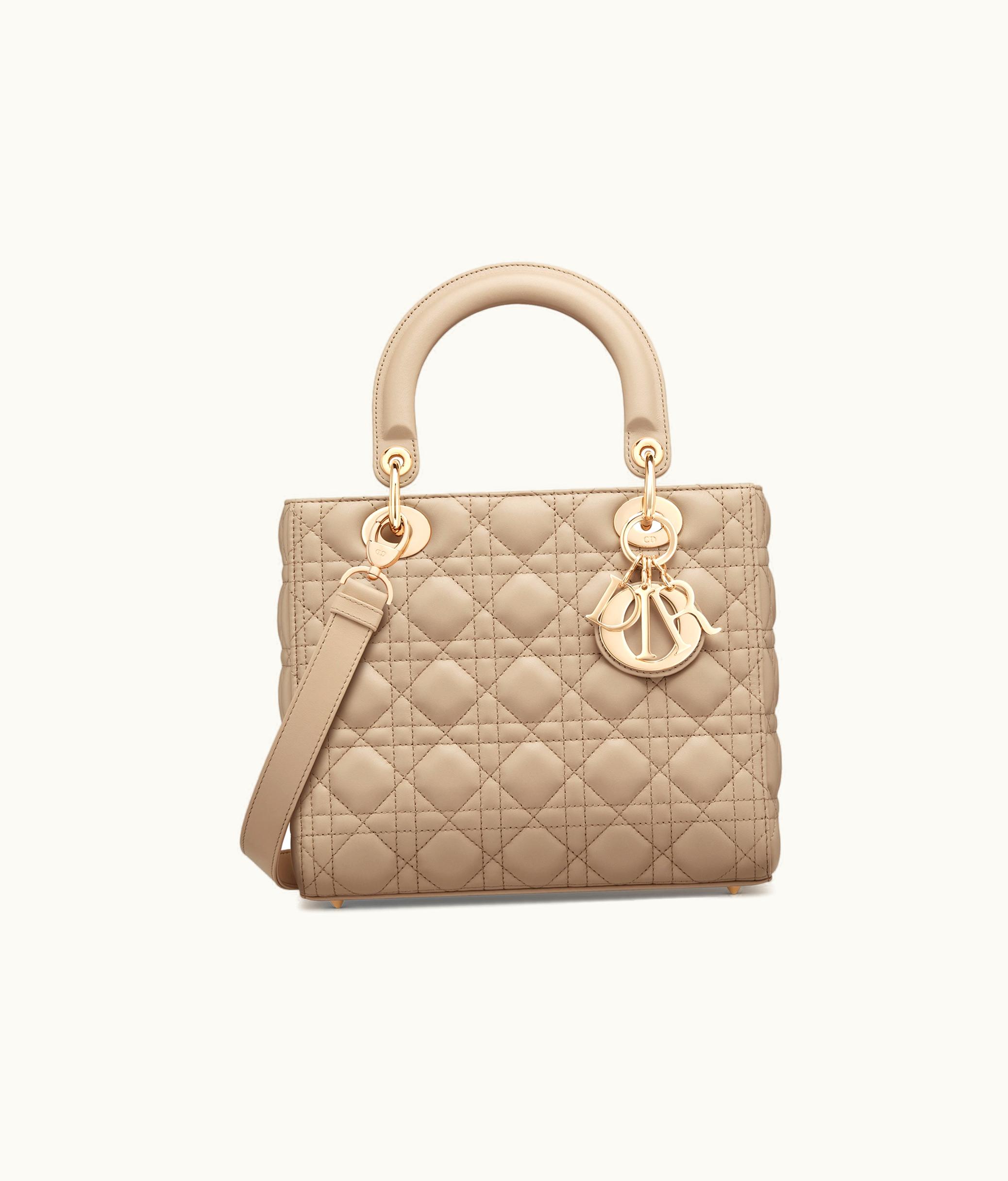 Dior Medium Lady Dior Bag - Sand-Colored Cannage Lambskin