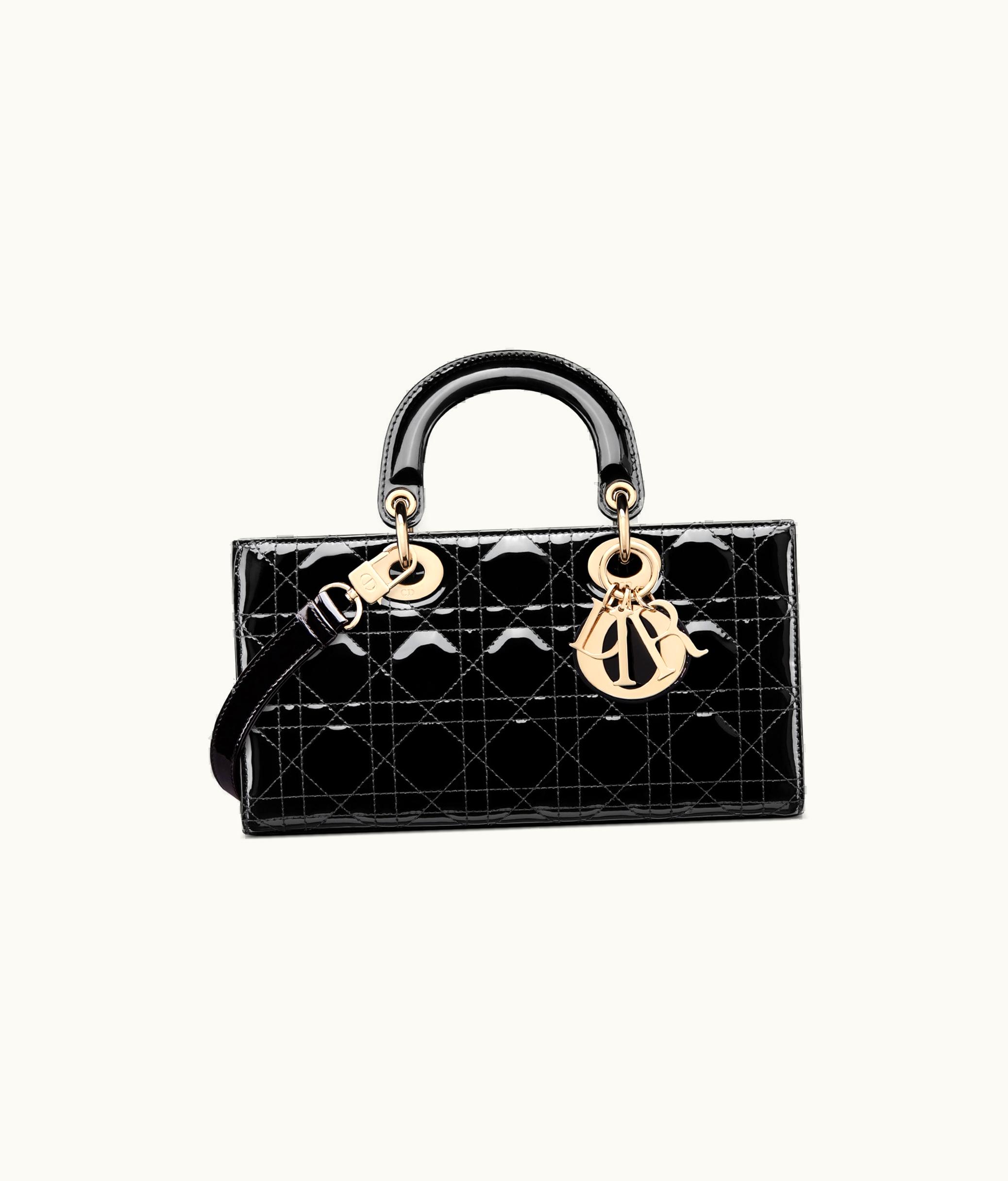 Dior Dior Medium Lady D-Joy Bag - Black Patent Cannage Calfskin