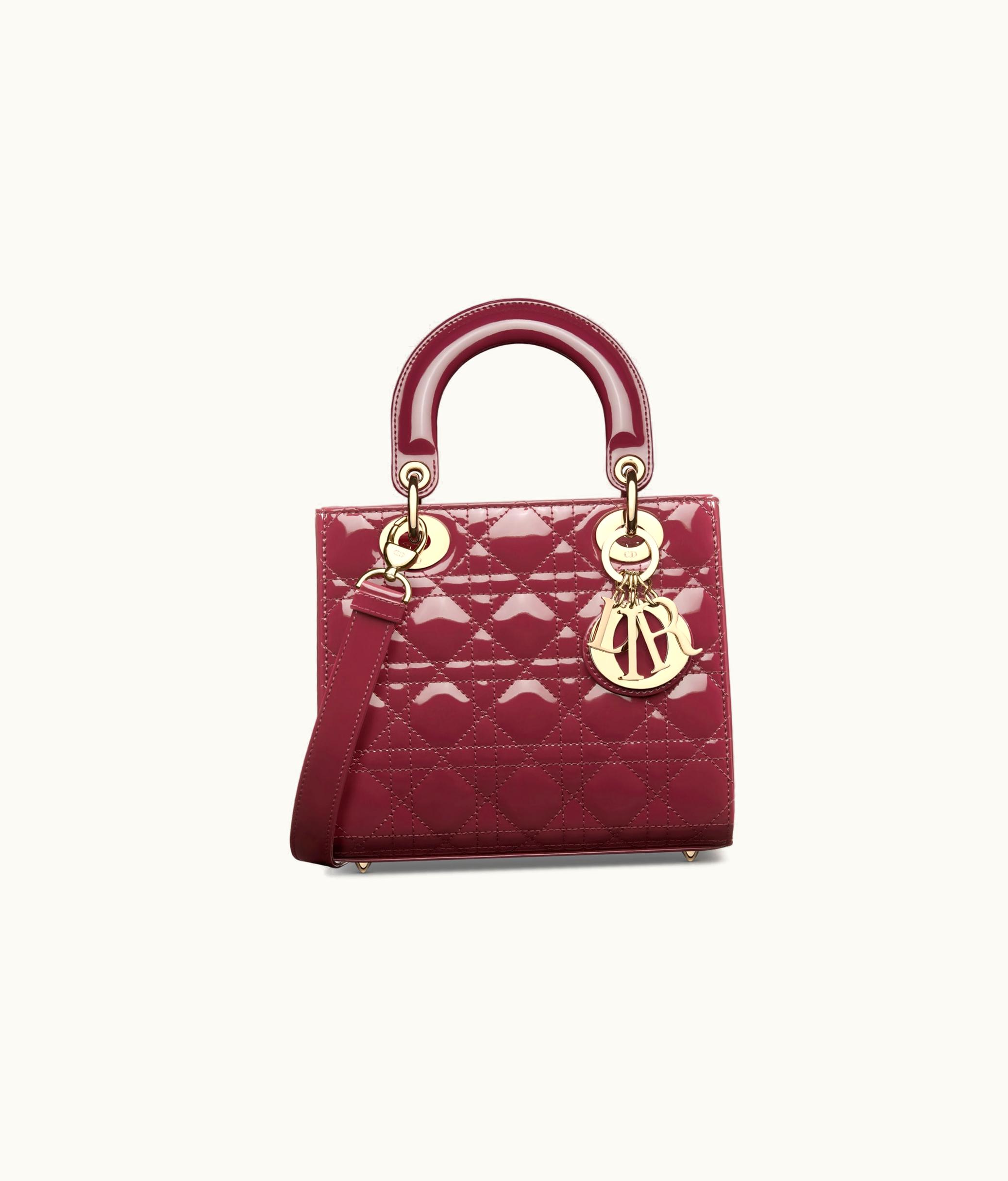 Dior Small Lady Dior Bag - Deep Fuchsia Patent Cannage Calfskin