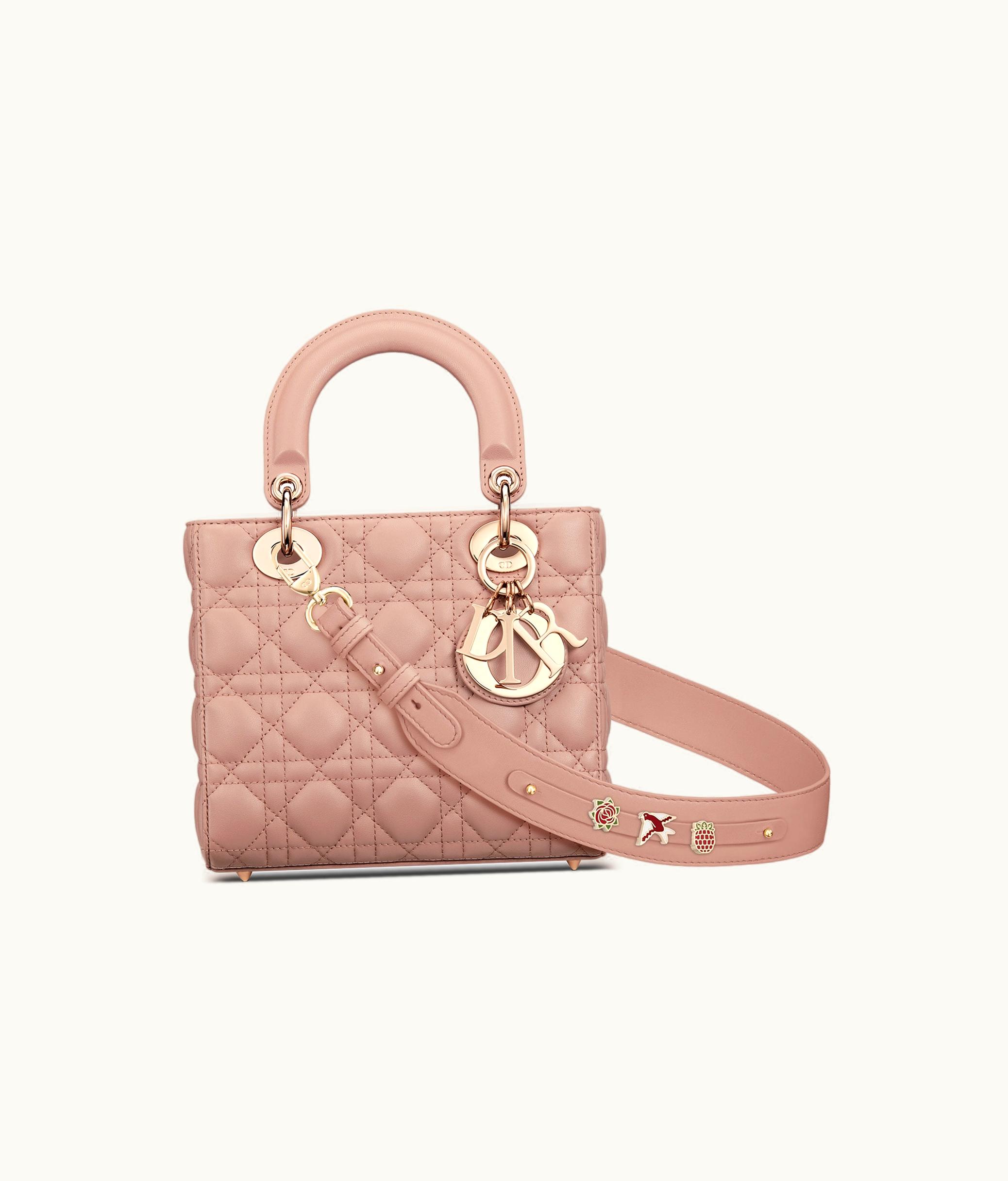 Dior Dior Lady Dior My ABCDior Blush Lambskin Shoulder Bag - Pale Gold