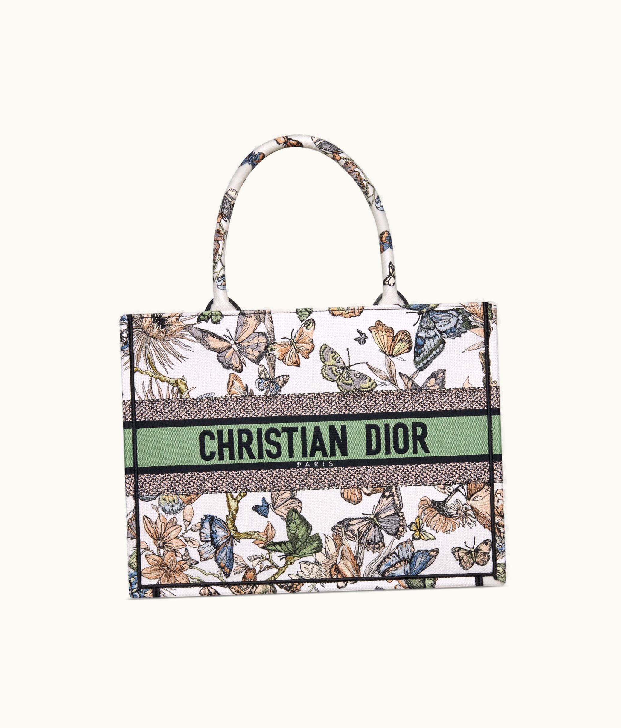 Dior Medium Dior Book Tote - White Multicolor Toile De Jouy Mexico Embroidery (36 X 27.5 X 16.5 CM)