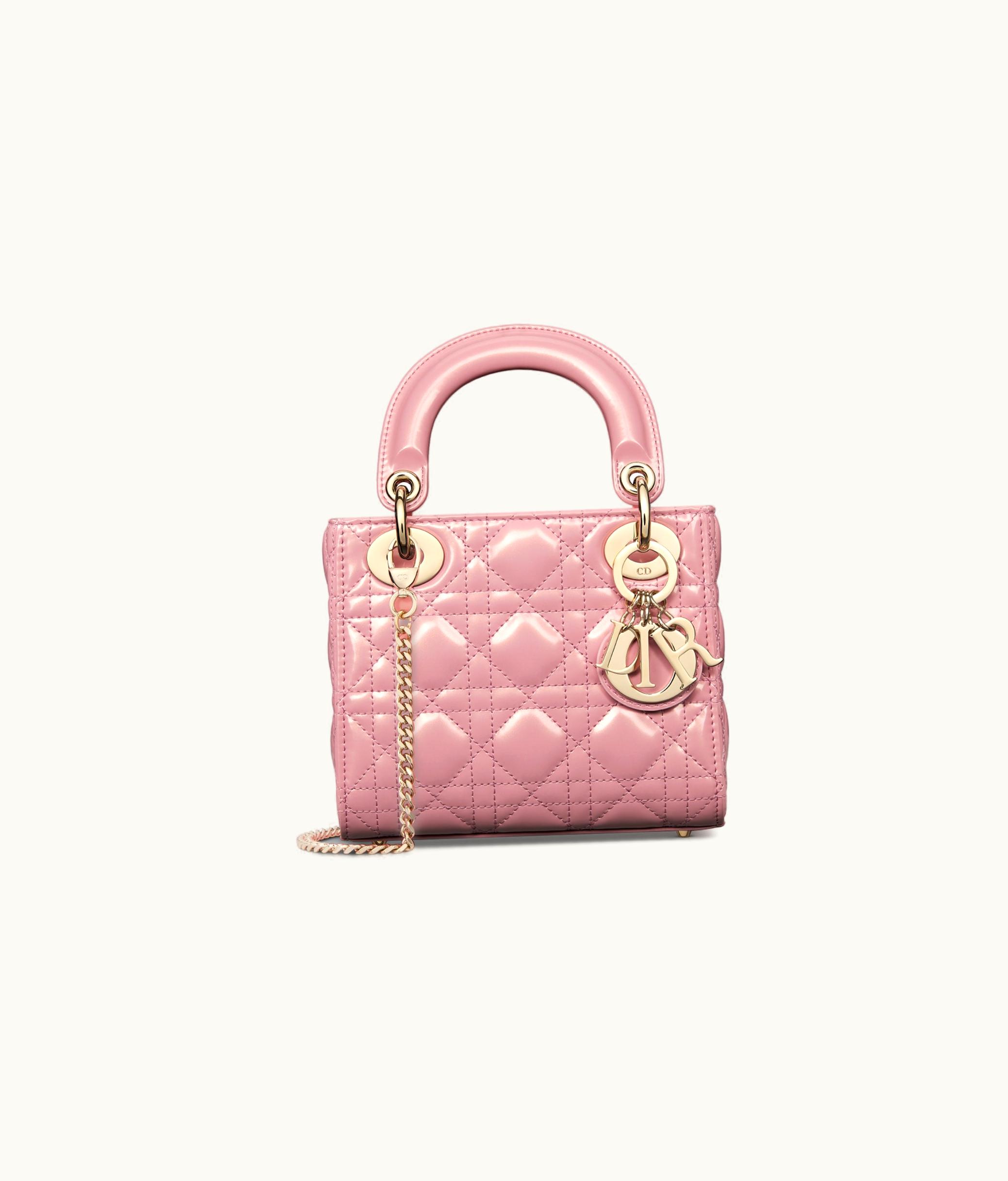 Dior Mini Lady Dior Bag - Melocoton Pink Glossy Iridescent Cannage Calfskin